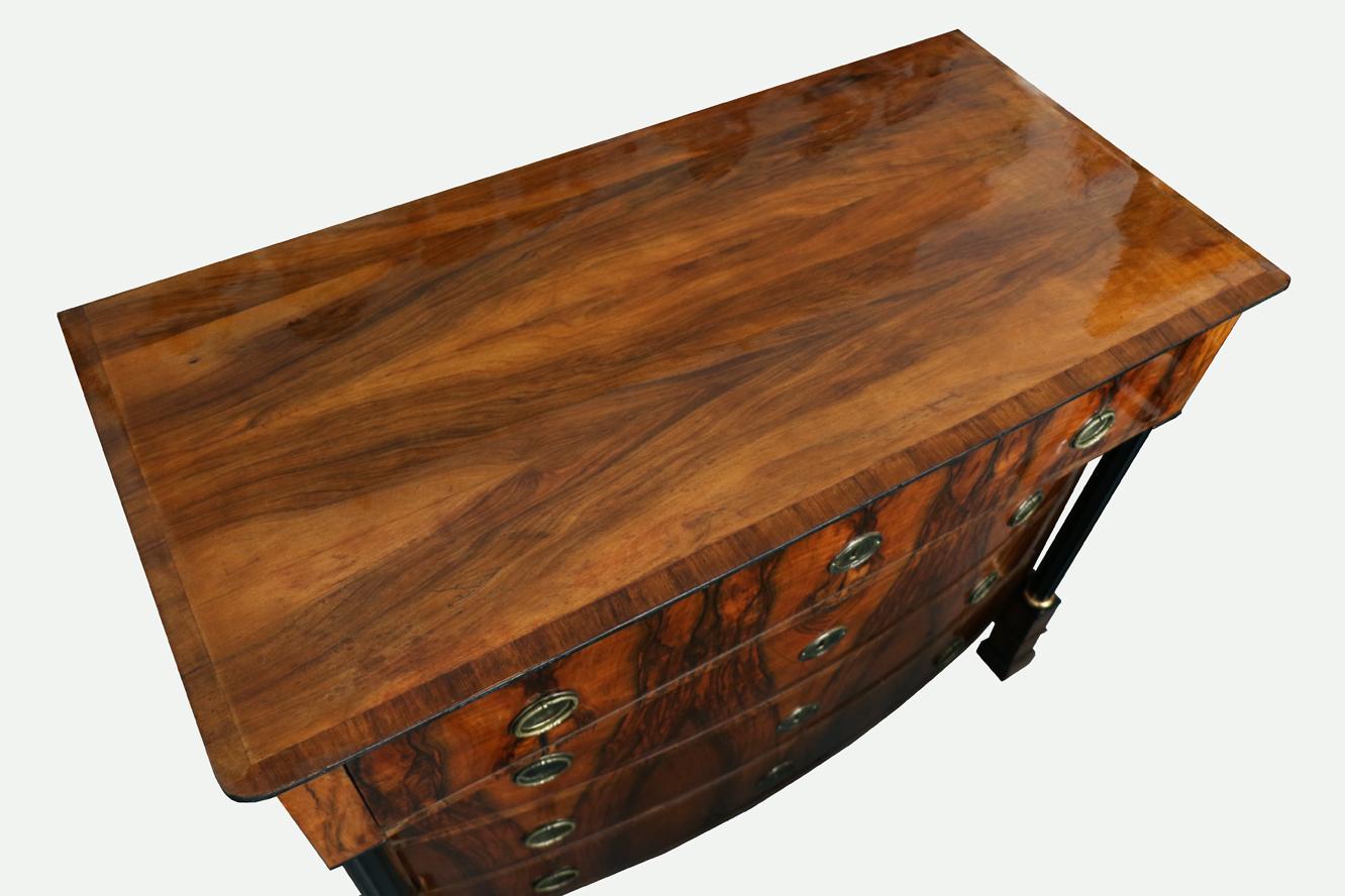 19th Century Fine Biedermeier Walnut Chest. Vienna, c. 1825. For Sale 8