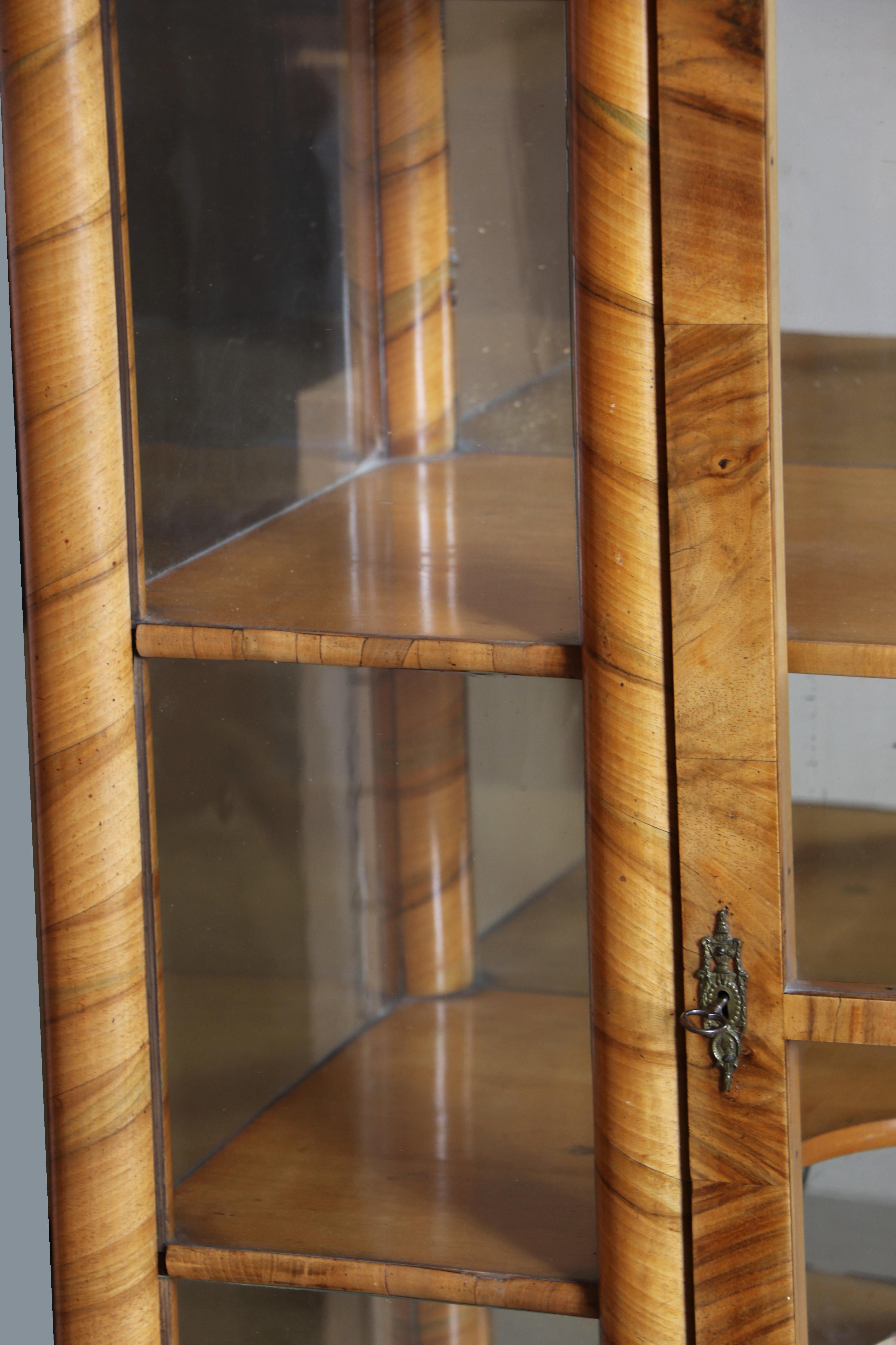 19th Century Fine Biedermeier Walnut Vitrine. Vienna, c. 1825. For Sale 4