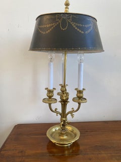 19th Century Fine Brass Ormolu Bouillotte Lamp, Flame Detail