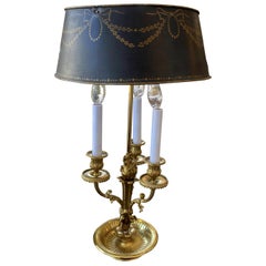 19th Century Fine Brass Ormolu Bouillotte Lamp, Flame Detail