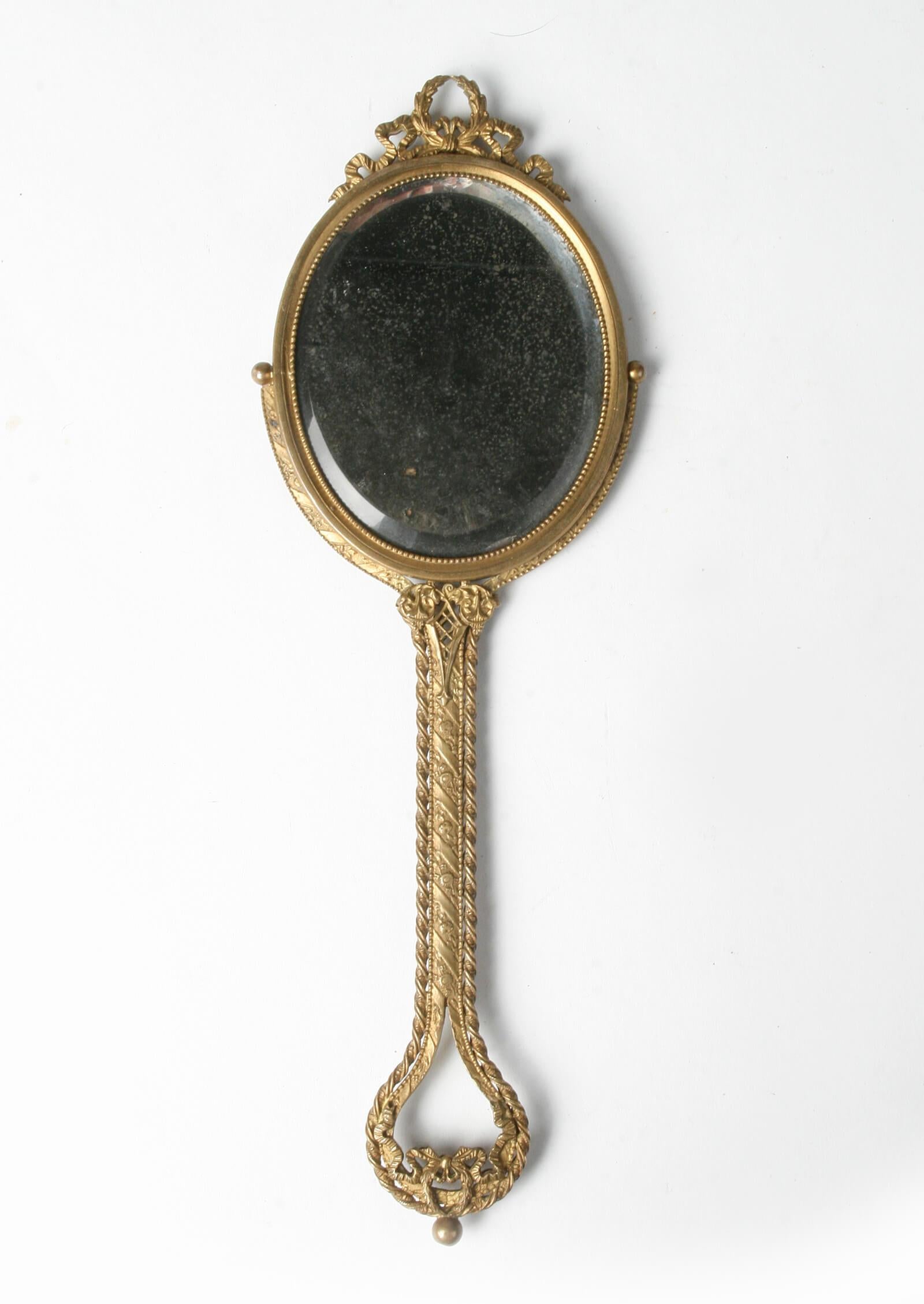 french ivory hand mirror