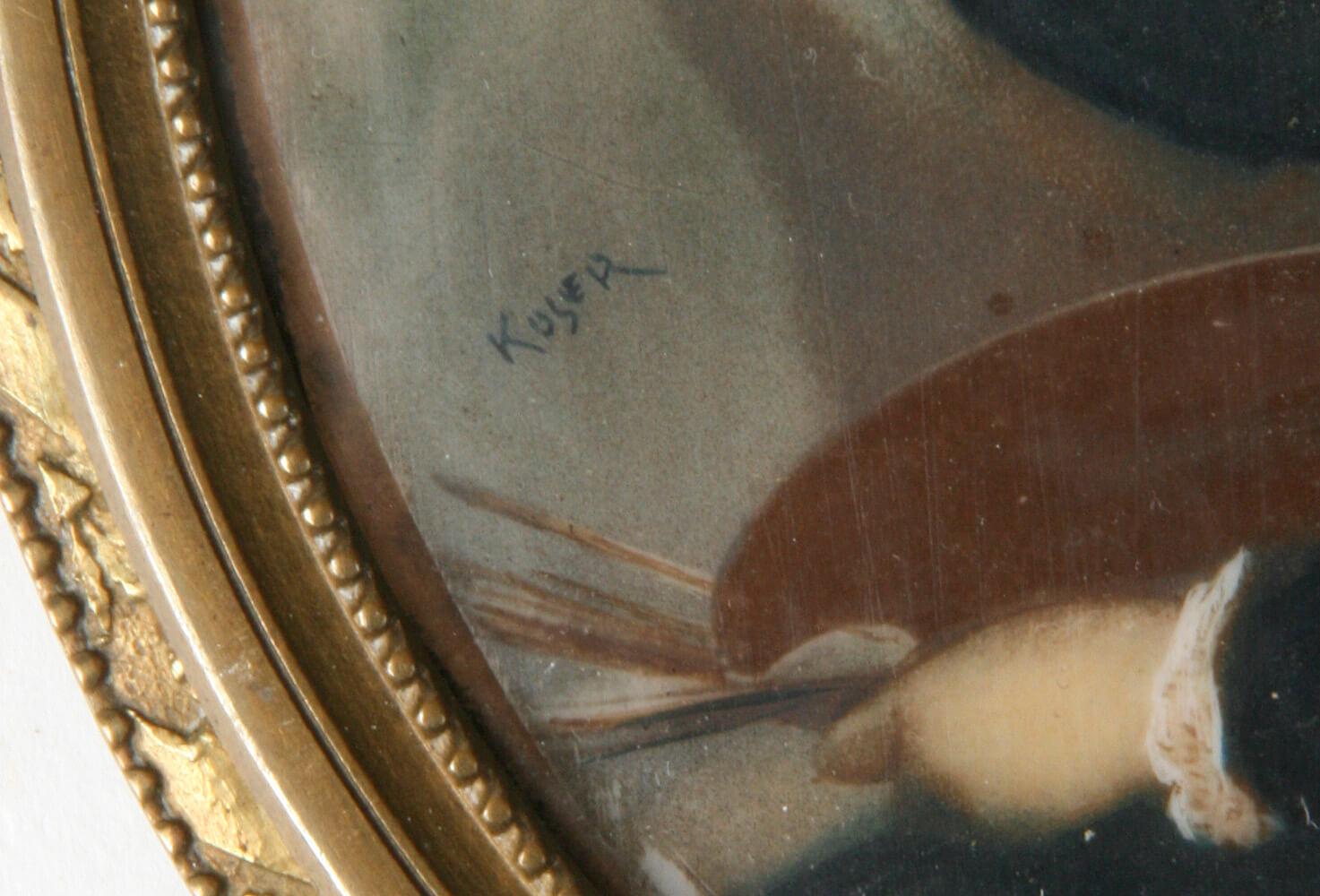 Late 19th Century 19th Century Fine Bronze Hand Mirror with Miniature Portrait