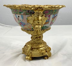 19th Century Fine Cantonese Famille Rose and Ormolu Mounted Two Handled Bowl