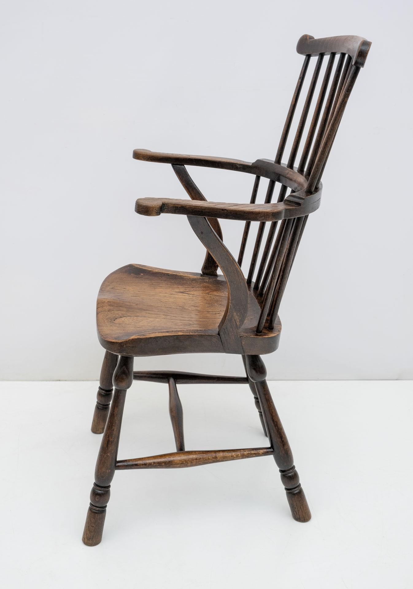 Oak 19th Century Fine English West Country Comb Back Windsor Chair For Sale