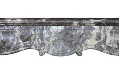 19th Century Fine European Grey Marble Antique Fireplace Surround