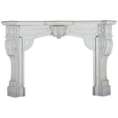 19th Century Fine European Marble Antique Fireplace Surround in Carrara