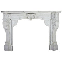 19th Century Fine European Marble Antique Fireplace Surround in Carrara