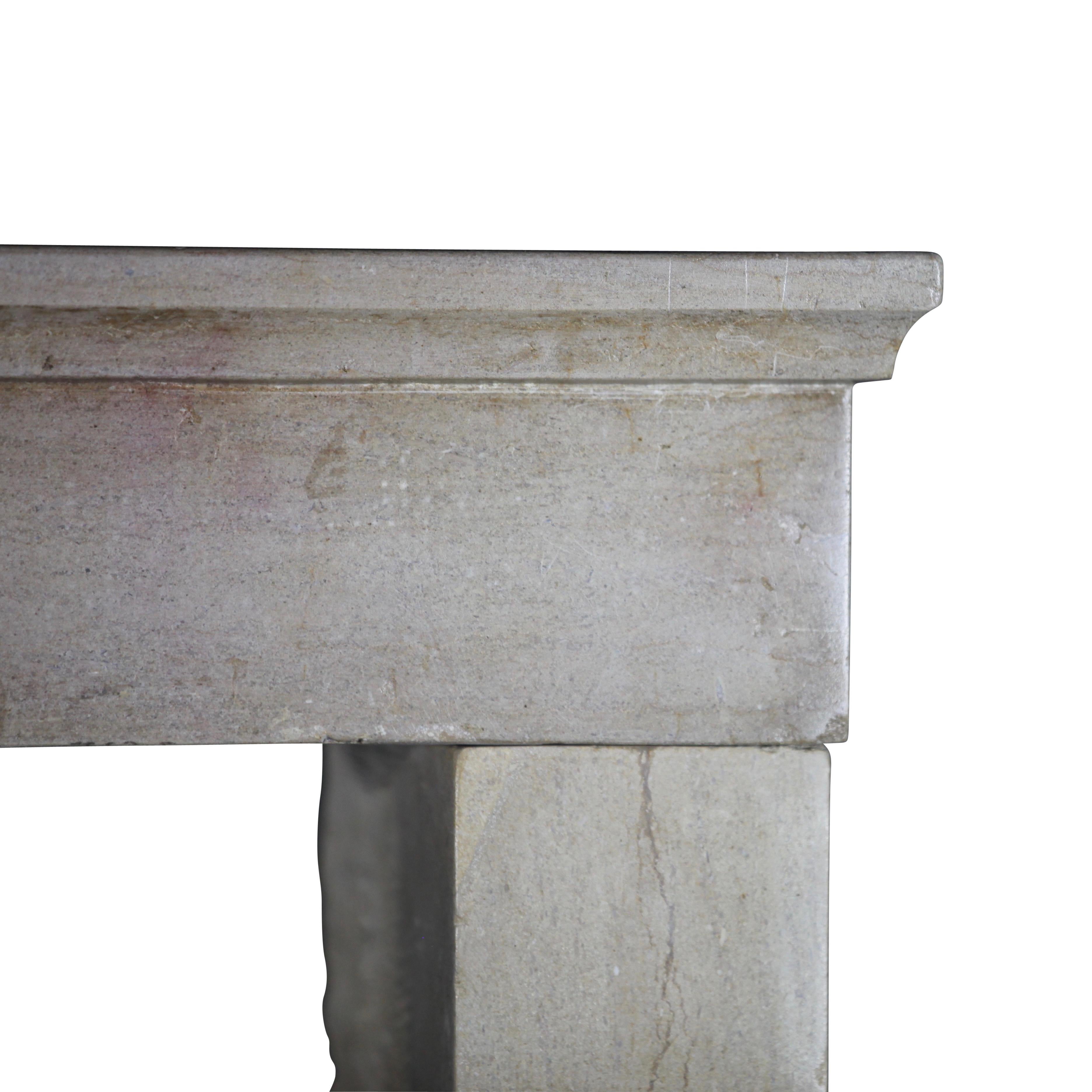 Louis Philippe 19th Century Fine French Antique Fireplace Surround in Limestone For Sale