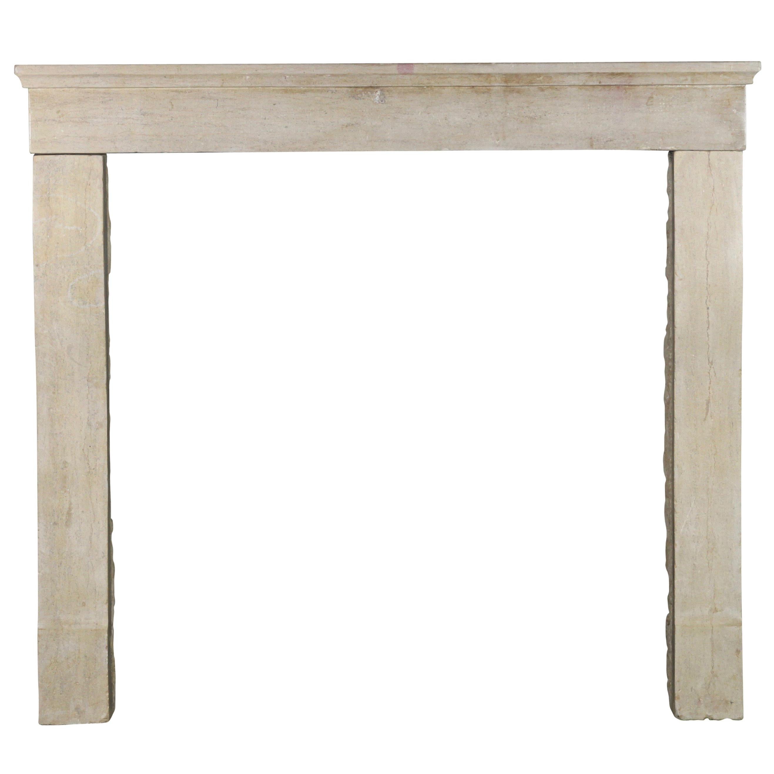 19th Century Fine French Antique Fireplace Surround in Limestone