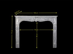 Contorno per caminetto da appartamento del 19° secolo, classico francese, grigio antico