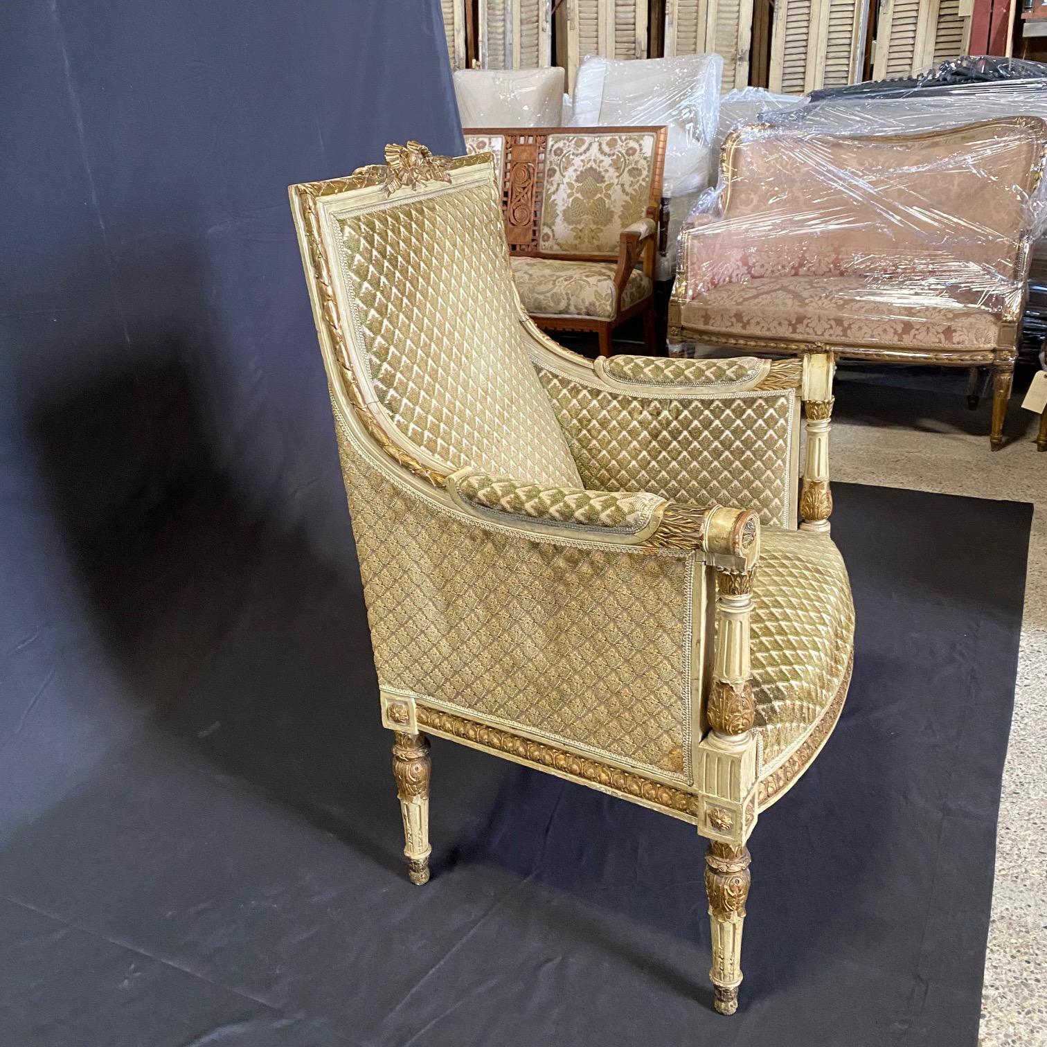 19th Century Fine French Louis XVI Carved Five Piece Livingroom Set For Sale 12