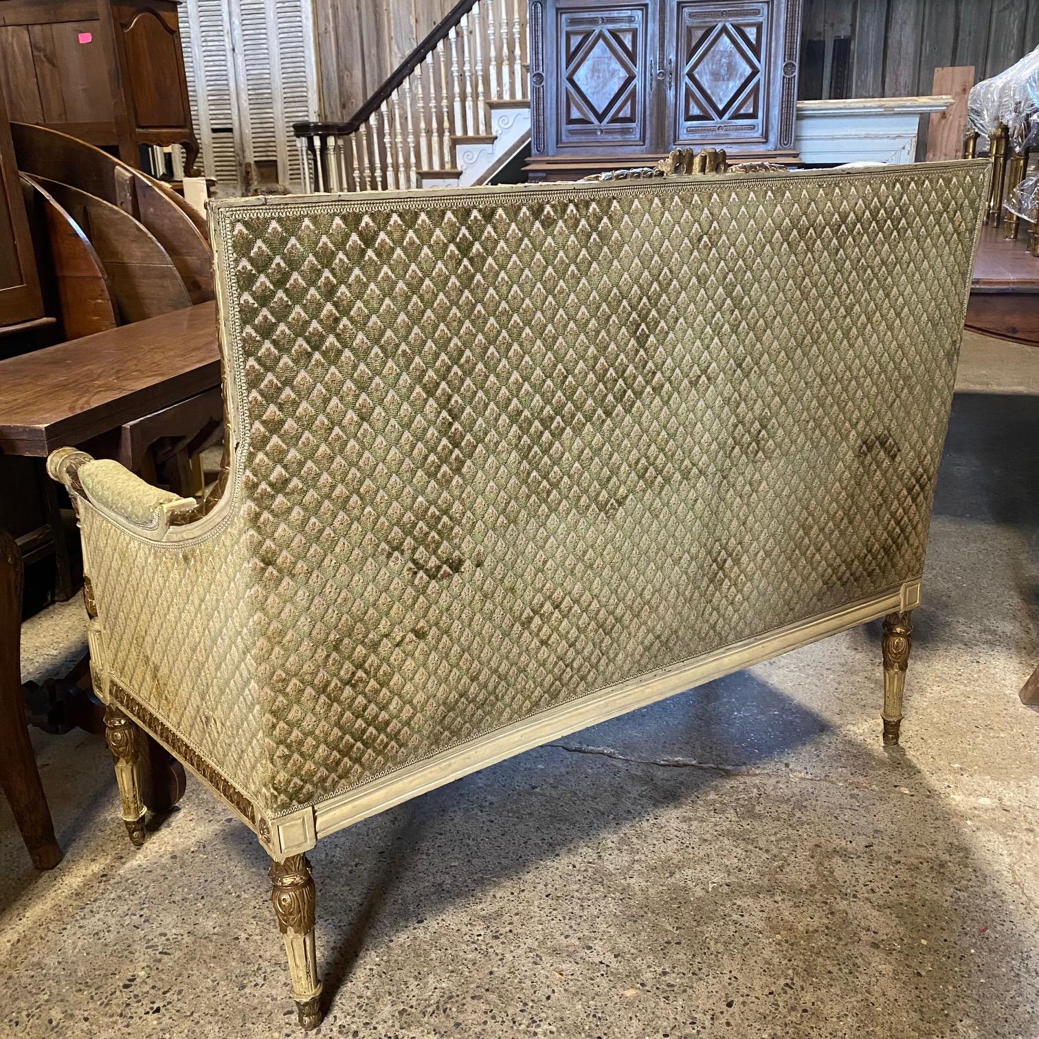 19th Century Fine French Louis XVI Carved Five Piece Livingroom Set For Sale 1