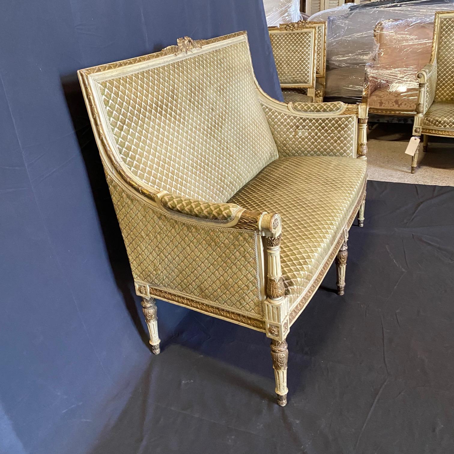 19th Century Fine French Louis XVI Carved Five Piece Livingroom Set For Sale 3