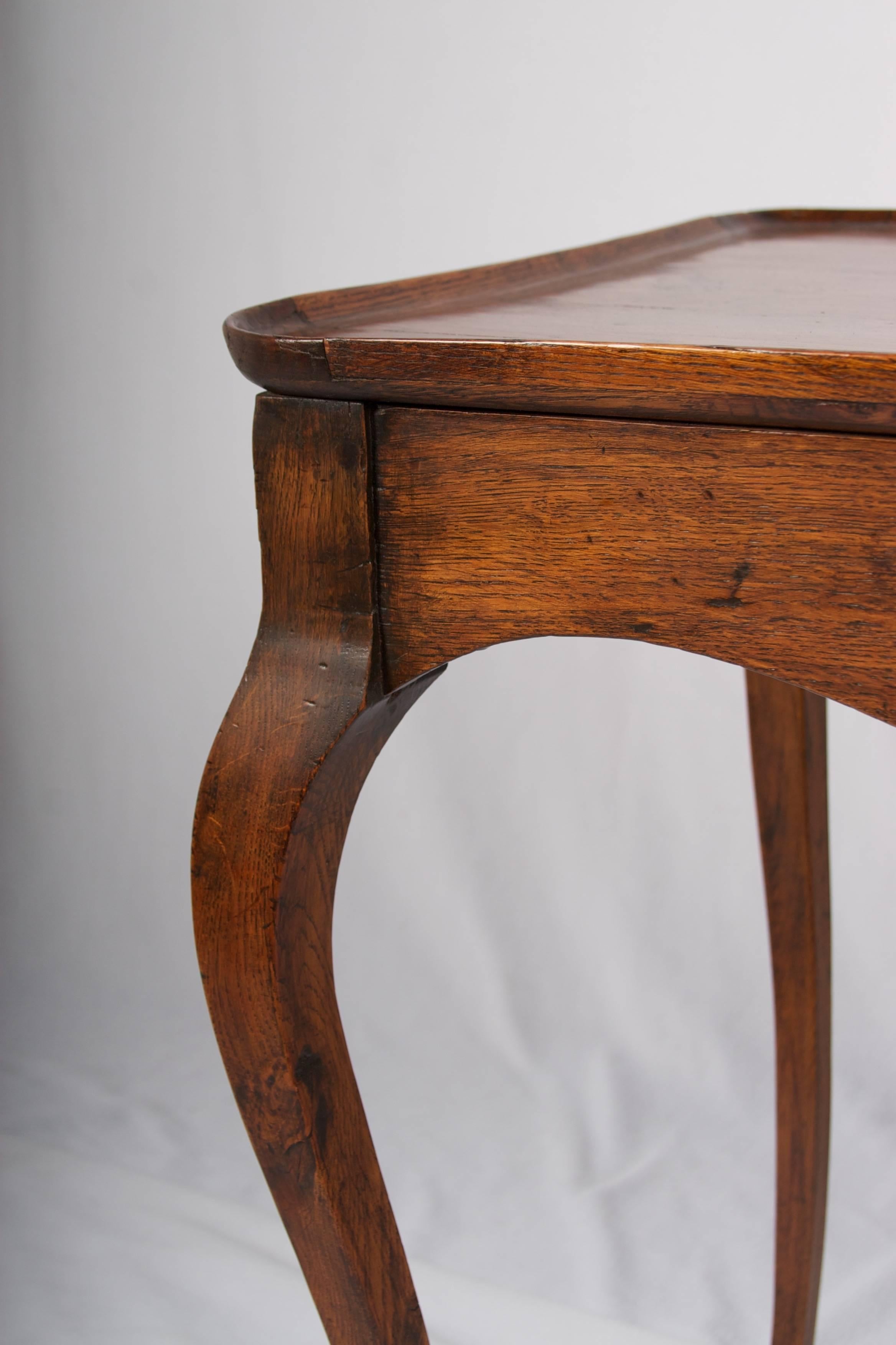 19th Century Fine French Oak Side Table, Dish Top 4