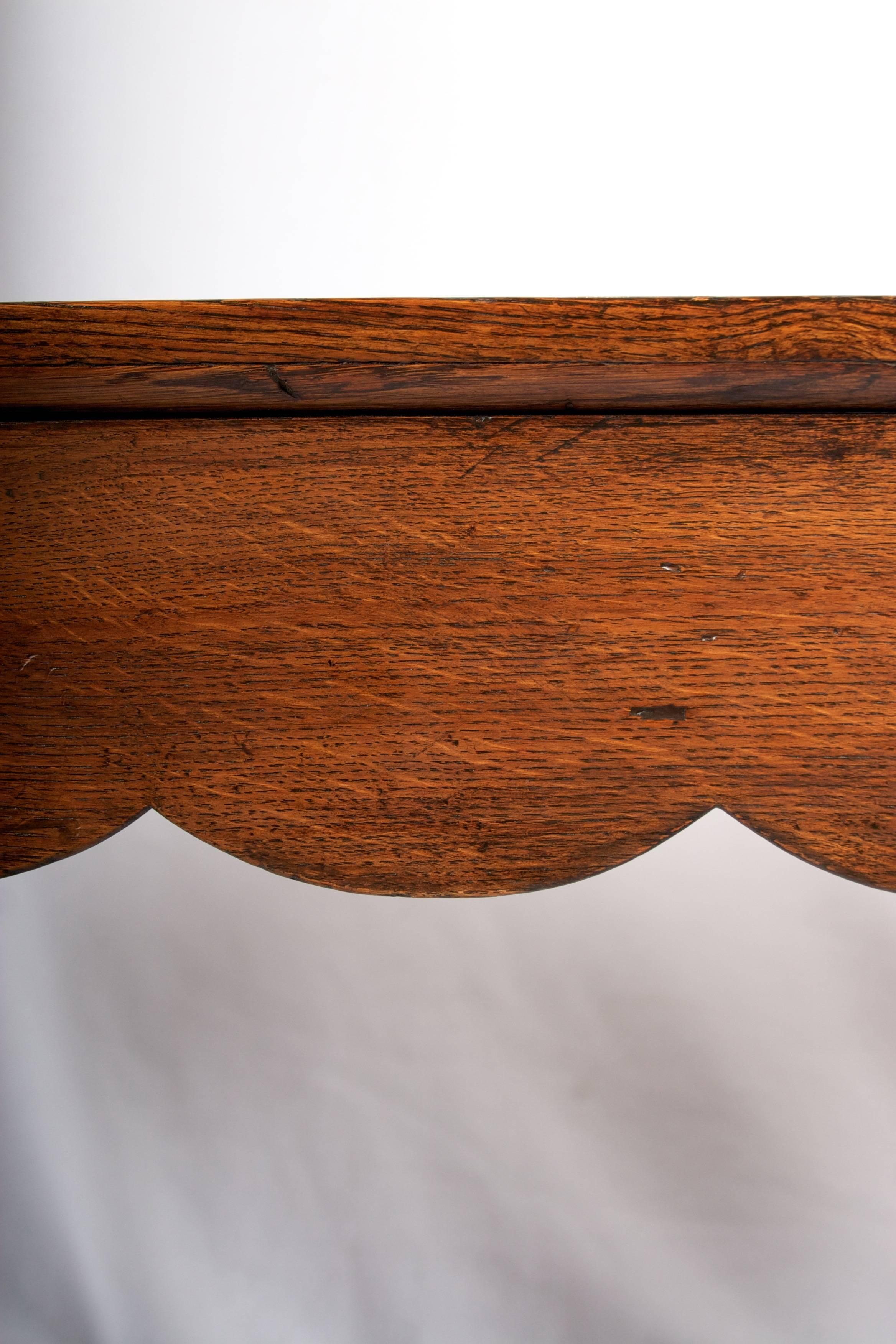 19th Century Fine French Oak Side Table, Dish Top 5