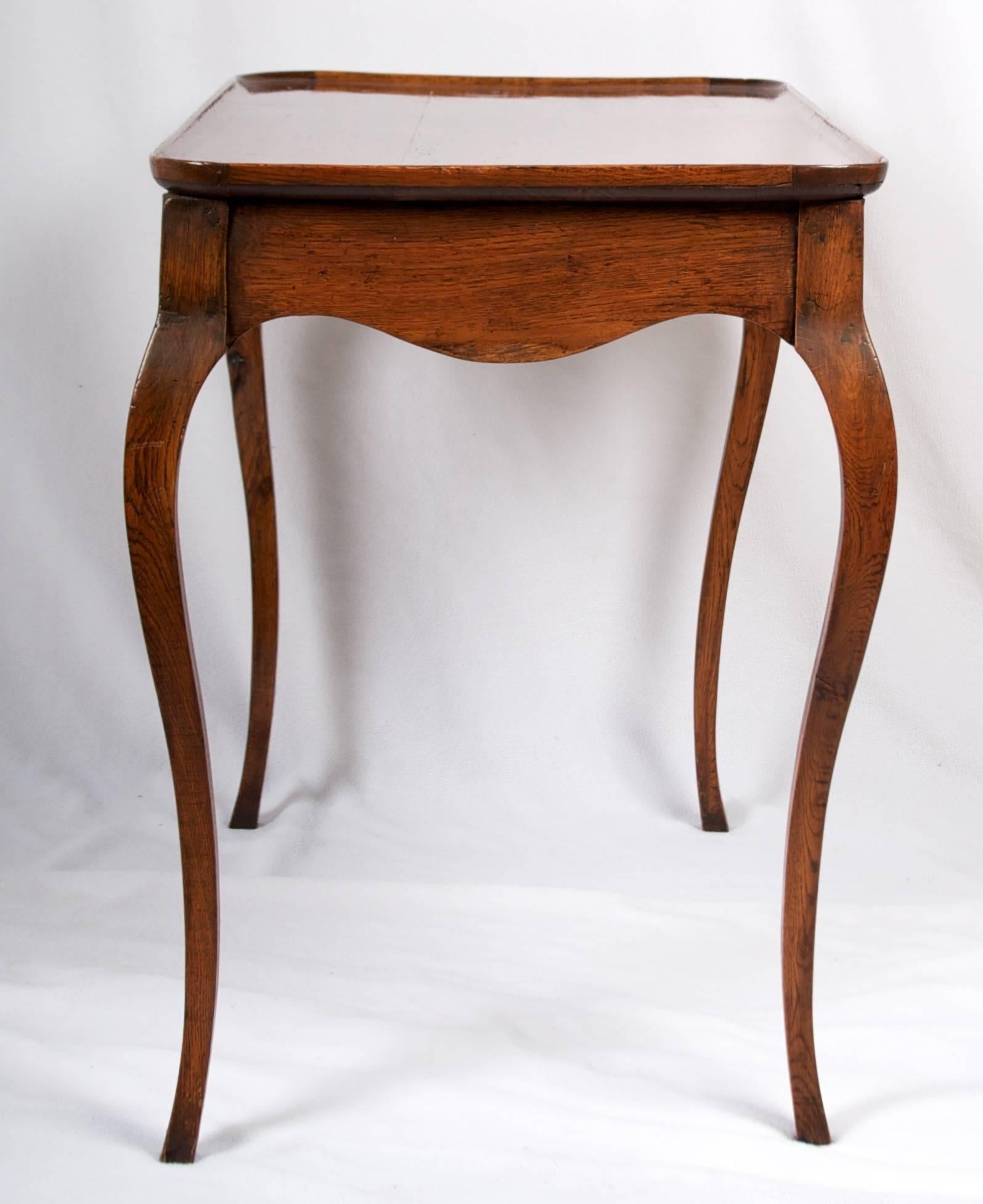 19th Century Fine French Oak Side Table, Dish Top 6