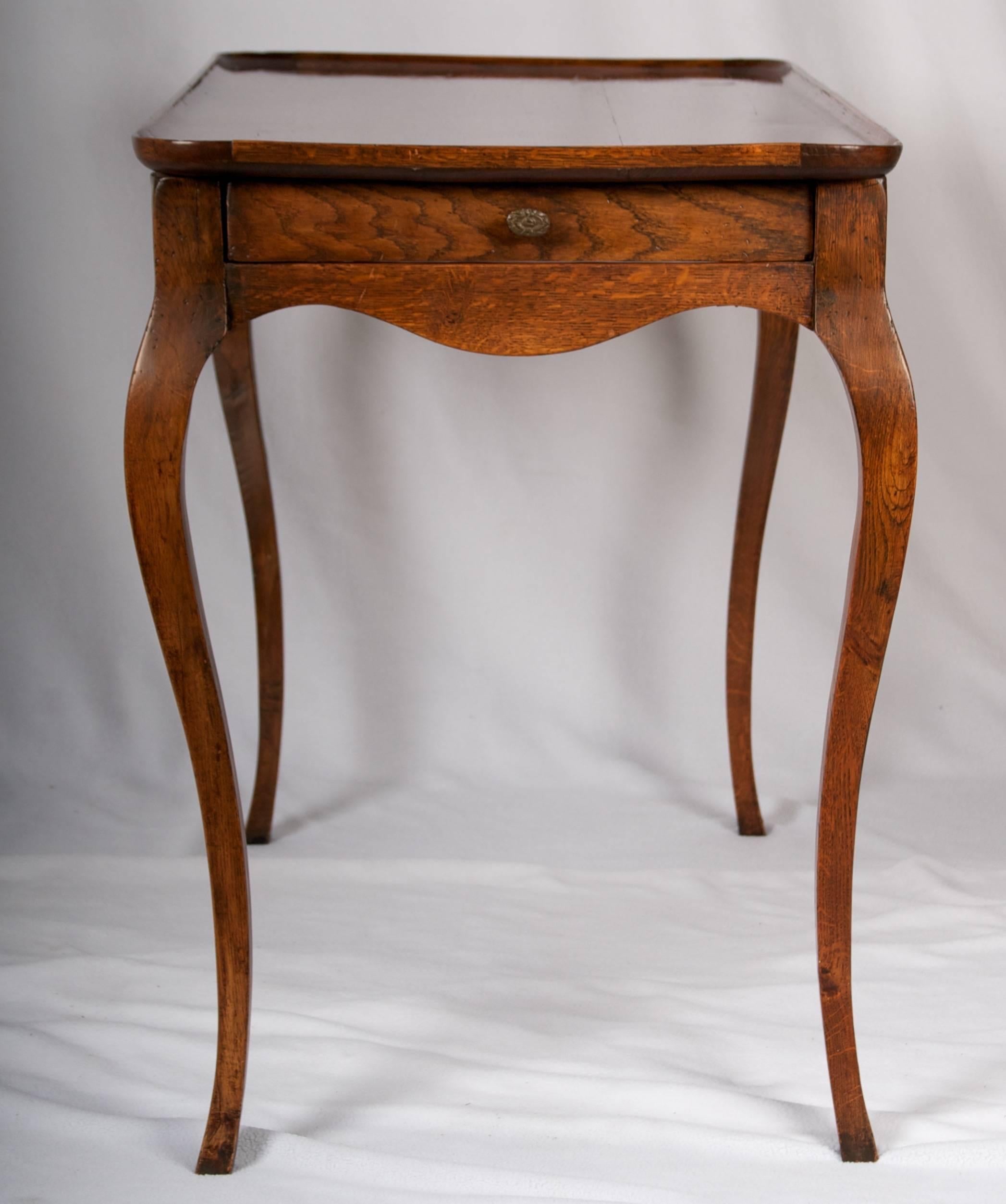 19th Century Fine French Oak Side Table, Dish Top 7