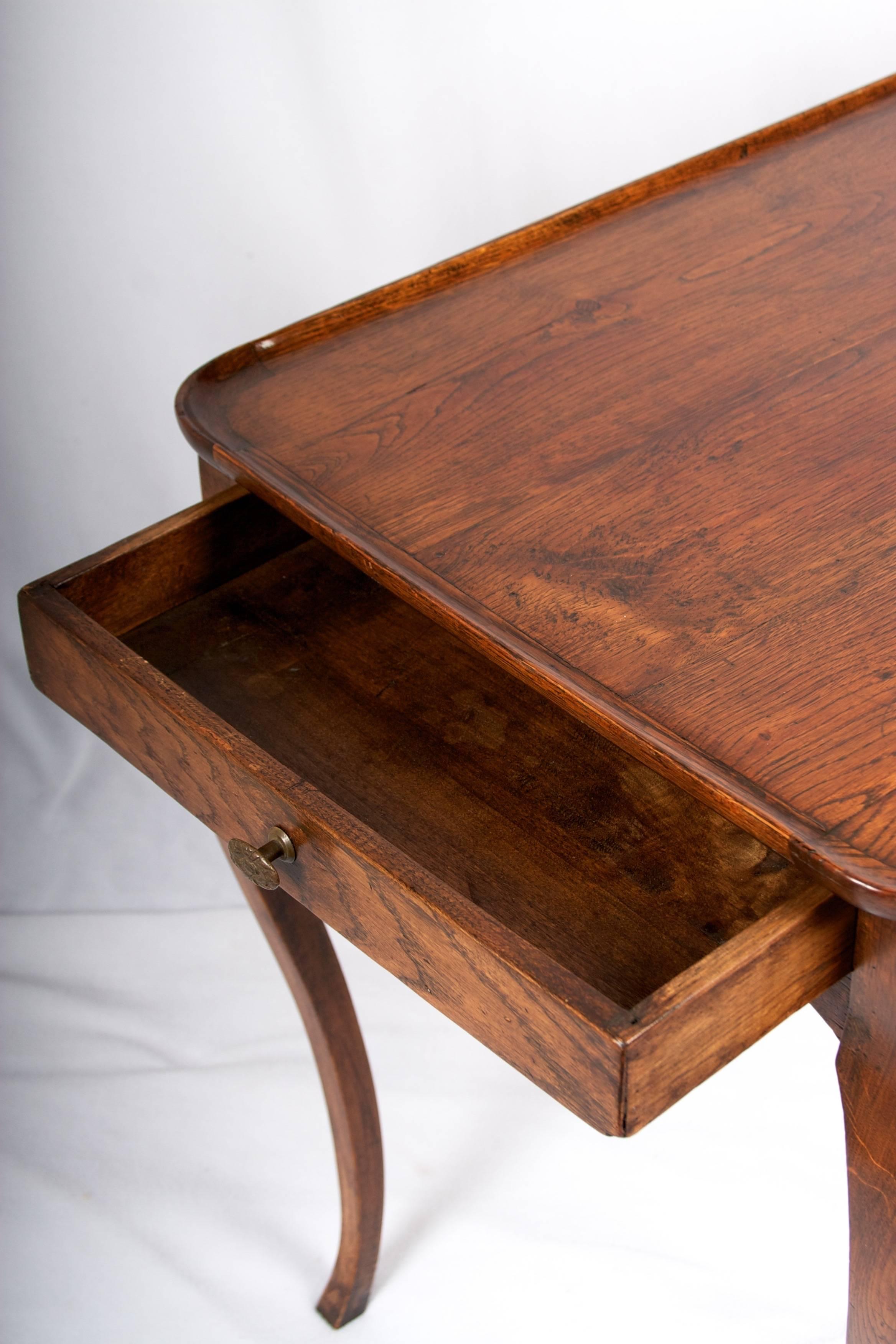 19th Century Fine French Oak Side Table, Dish Top 1