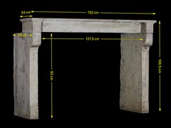 19th Century Fine French Rustic Limestone Antique Fireplace Surround