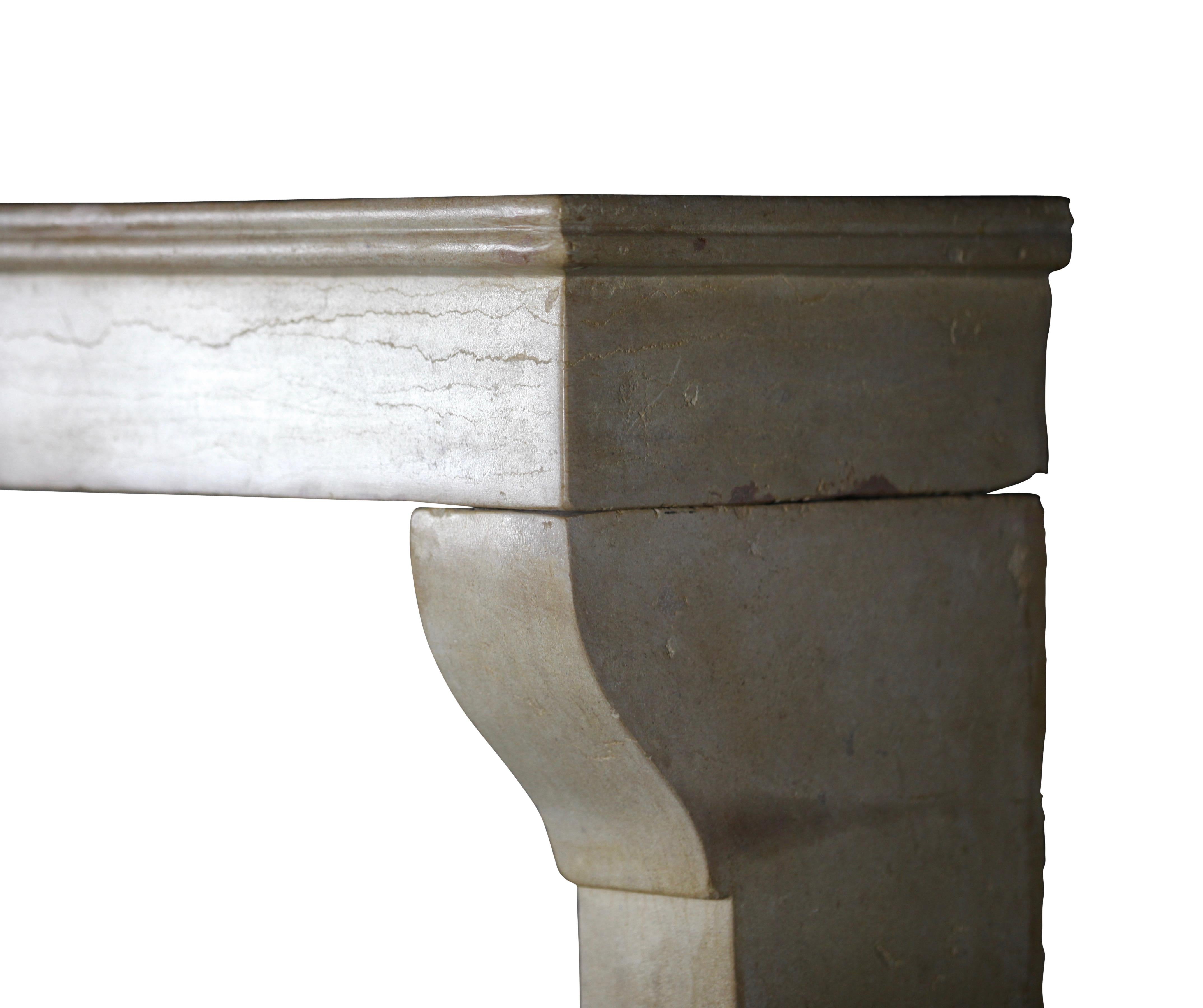 Limestone 19th Century Fine French Vintage Fireplace Surround For Sale