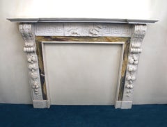 19th Century Fine George II Siena and Marble Fireplace after Sir Henry Cheere