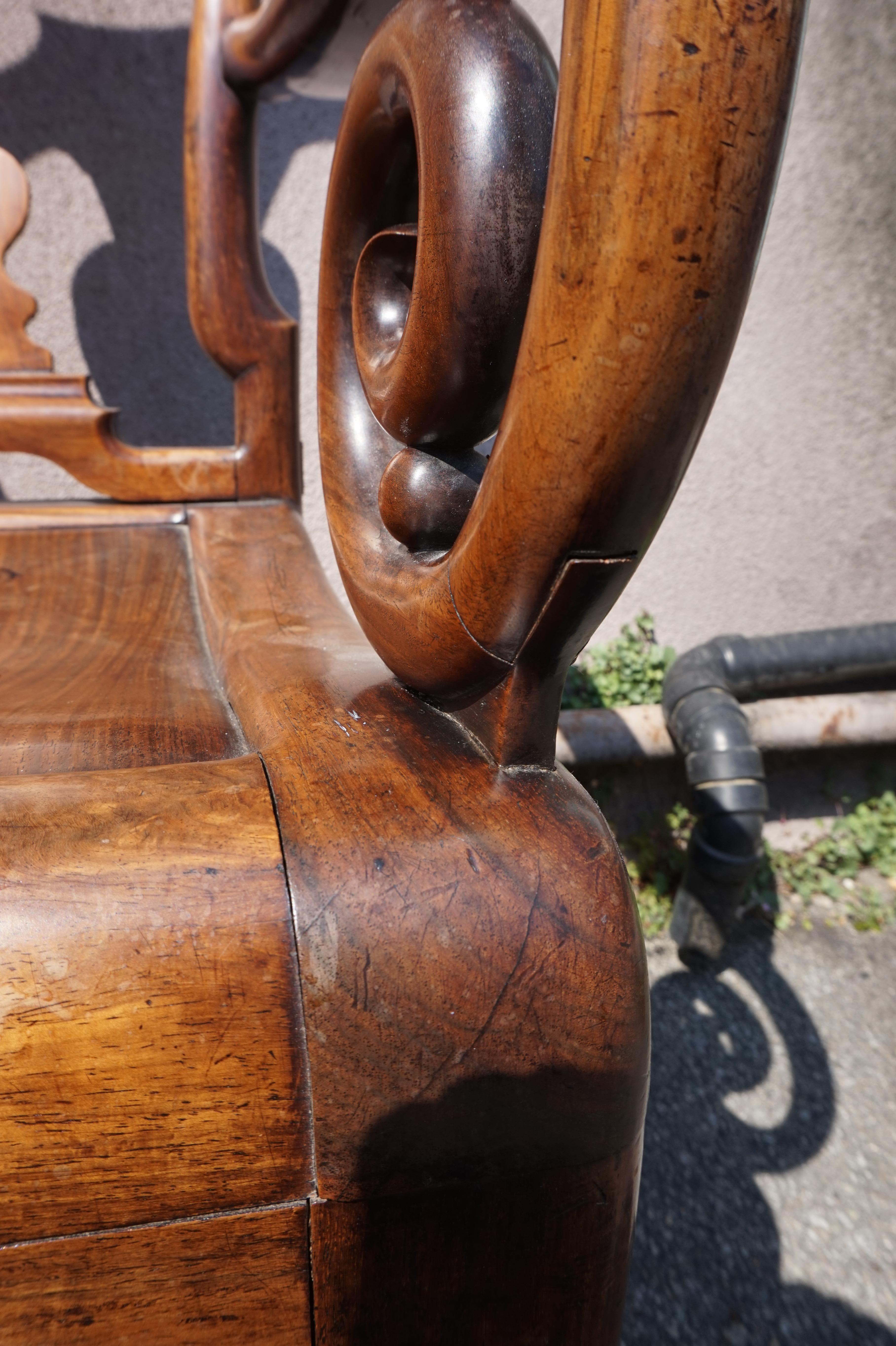 19th Century Fine Hand-Carved Rosewood Chinese Mahjong Chairs 6