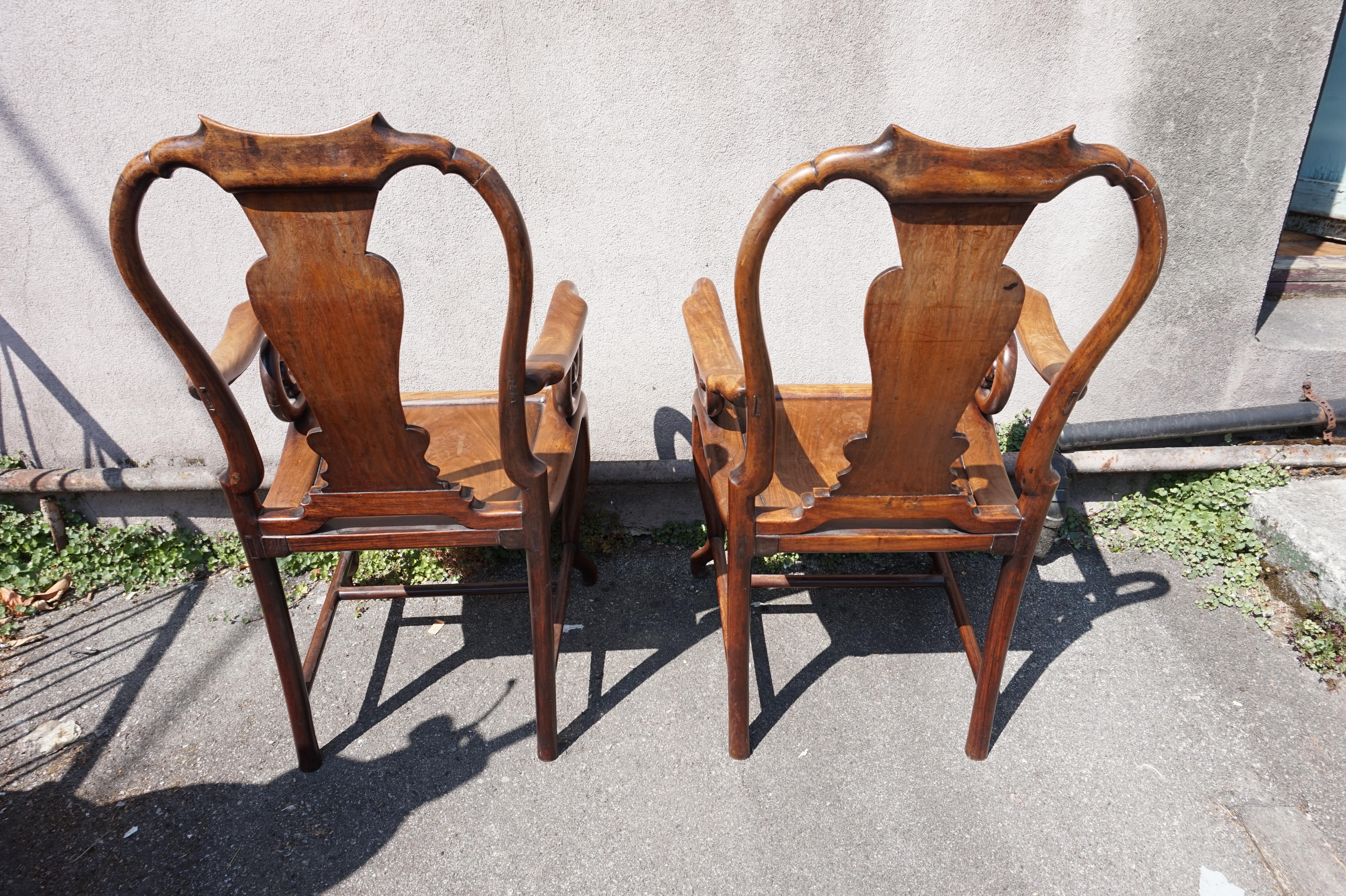 19th Century Fine Hand-Carved Rosewood Chinese Mahjong Chairs 10