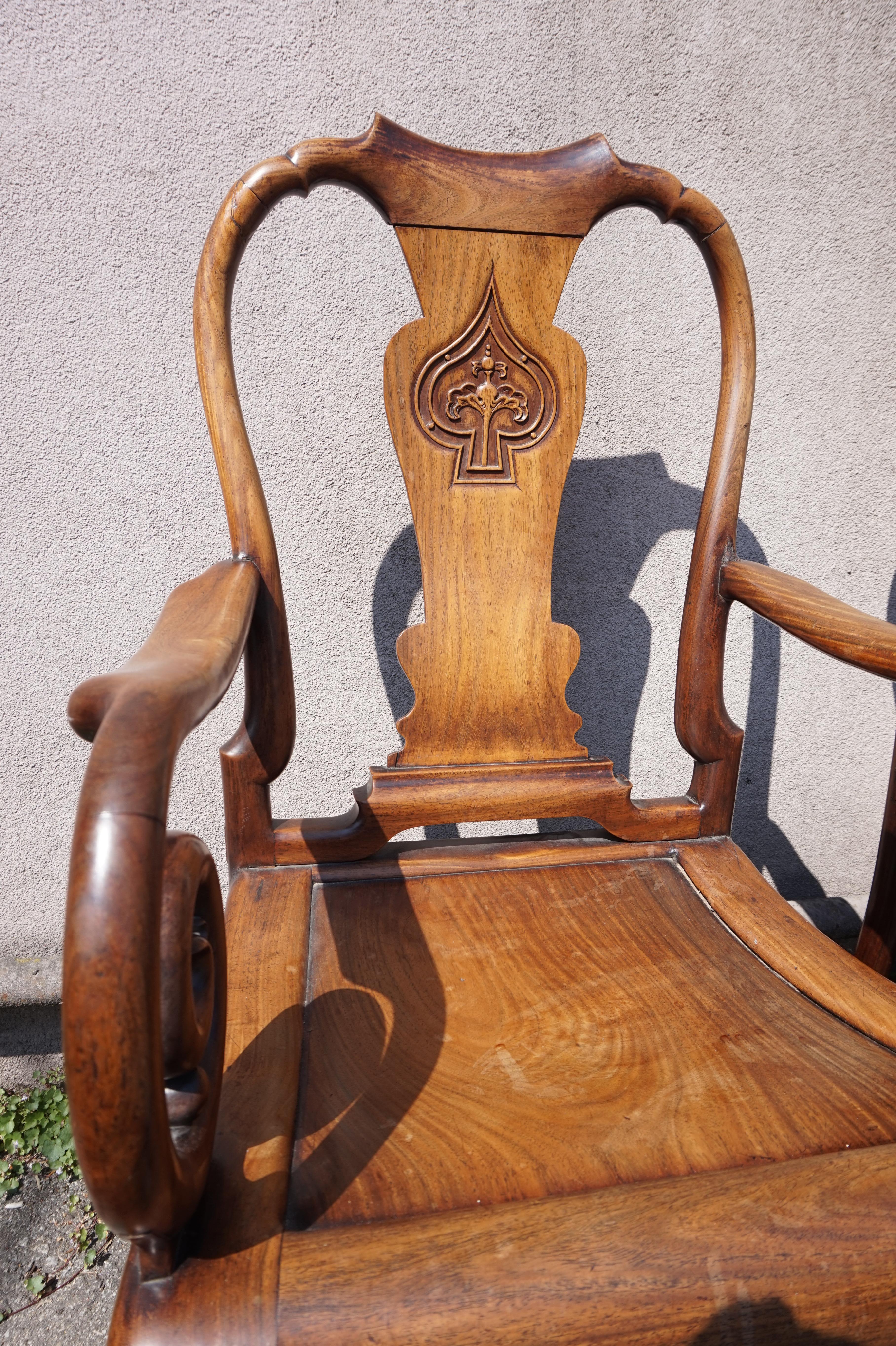 19th Century Fine Hand-Carved Rosewood Chinese Mahjong Chairs 2