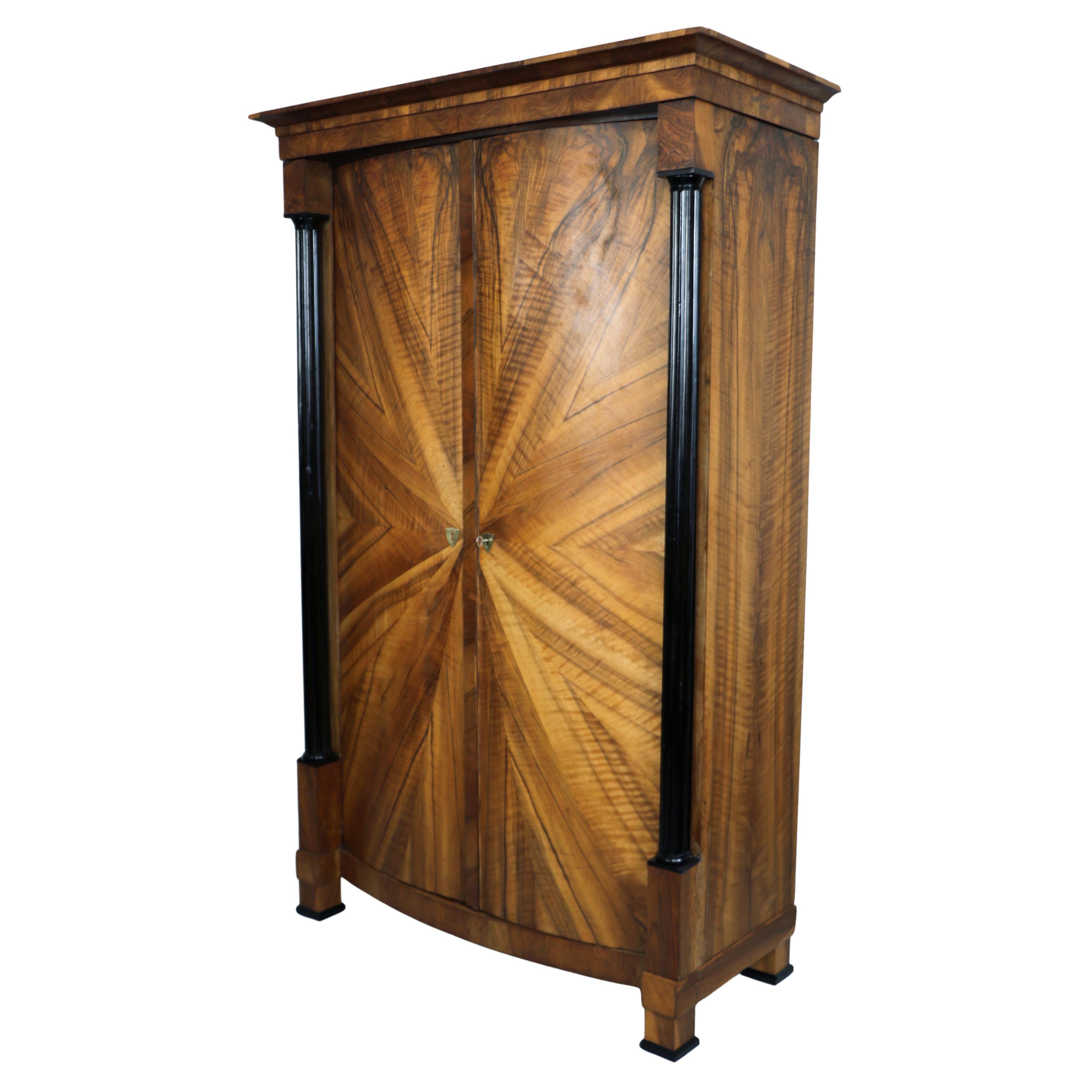 19th Century Fine Large Biedermeier Walnut Armoire. Vienna, c. 1825.