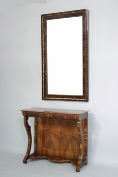 19th Century Fine Large Biedermeier Walnut Mirror. Vienna, c. 1825.