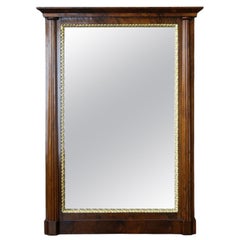 Antique 19th Century Fine Large Biedermeier Walnut Mirror. Vienna, c. 1825.