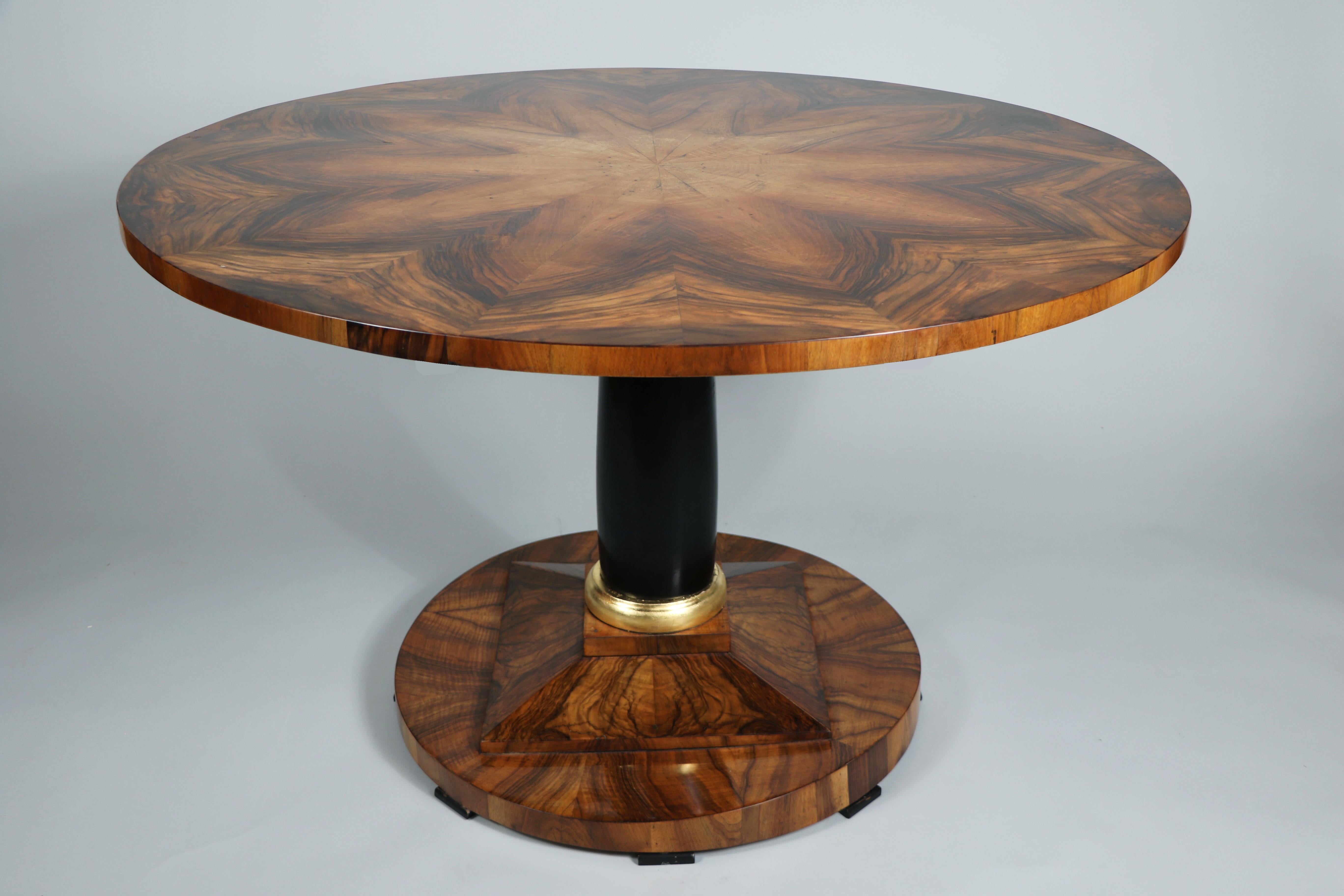 Ebonized 19th Century Fine Biedermeier Large Walnut Table. Vienna, c. 1820-25. For Sale