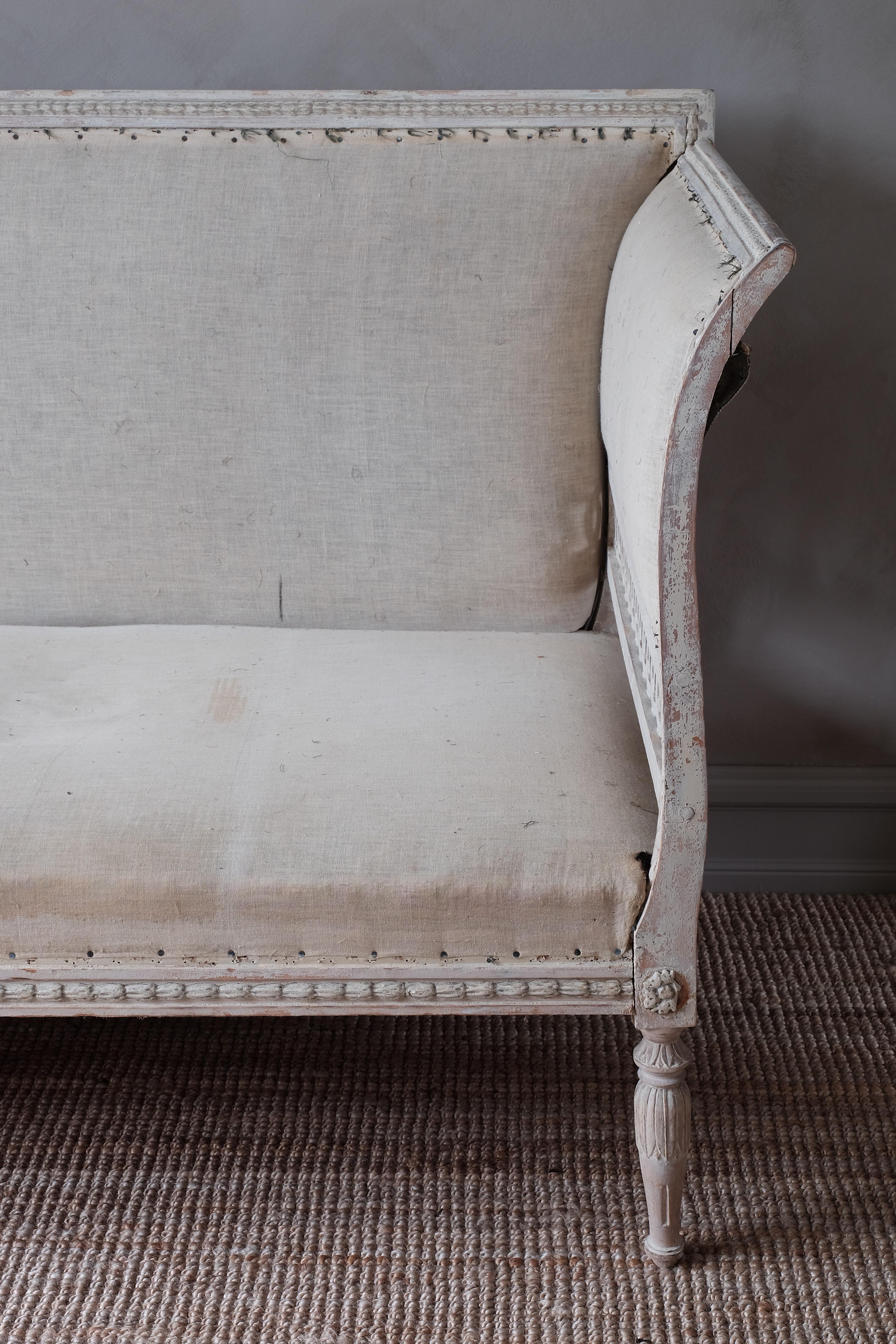 19th Century Fine Late Gustavian Sofa In Good Condition In Mjöhult, SE