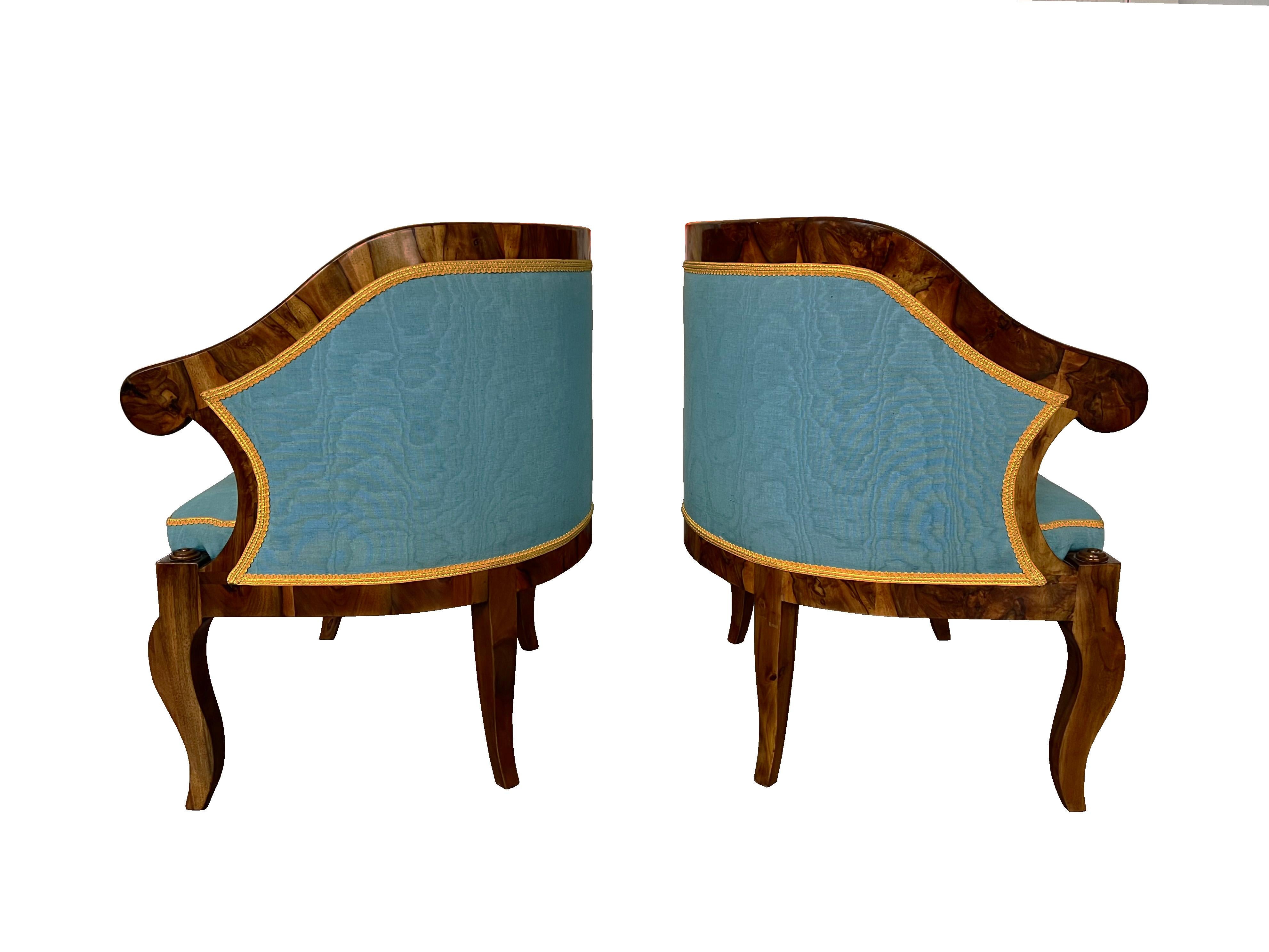 Paire de bergères Biedermeier du 19ème siècle Vienne, vers 1825. en vente 4