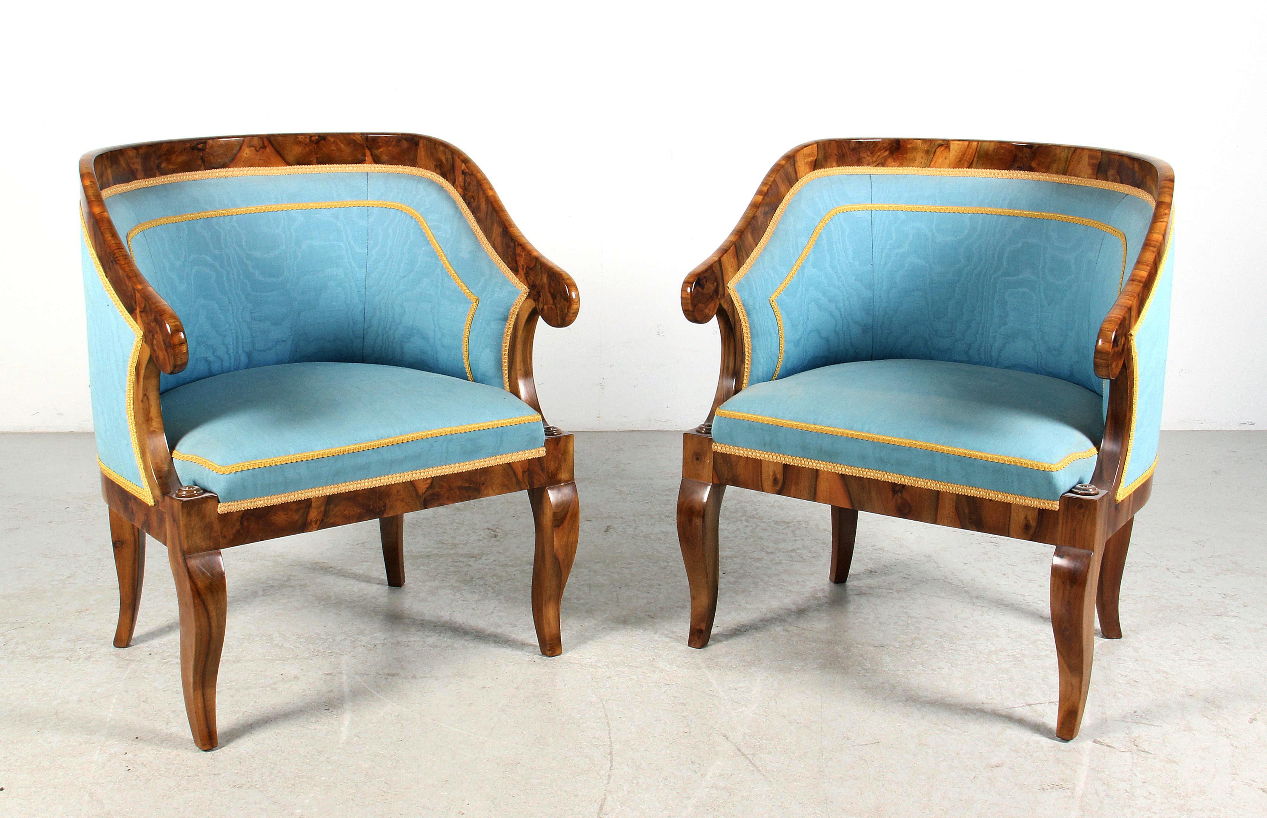 Paire de bergères Biedermeier du 19ème siècle Vienne, vers 1825. en vente 7