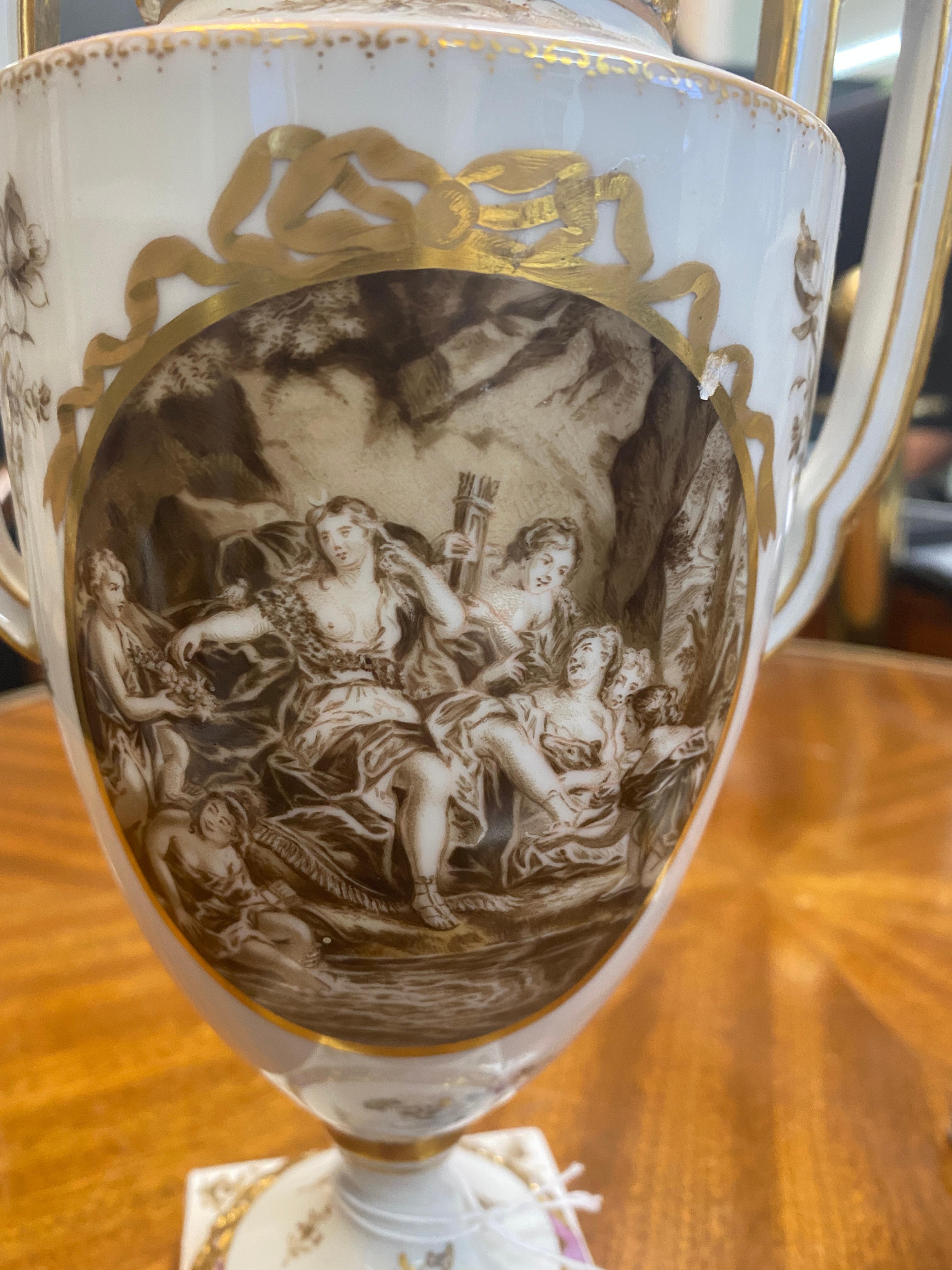 XIXe siècle Paire de vases de style Jacob Petit du 19ème siècle en vente