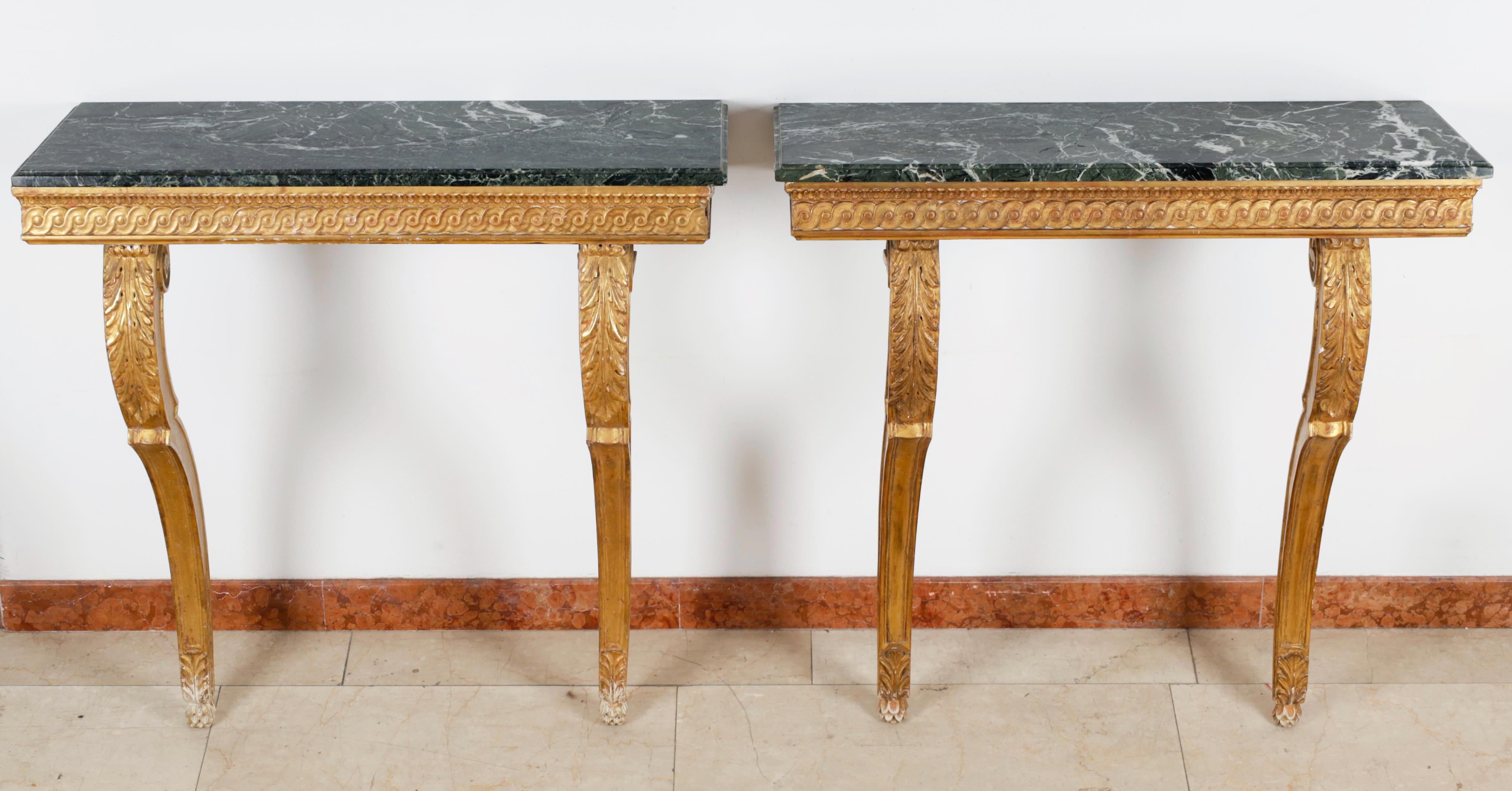 pair of antique console tables