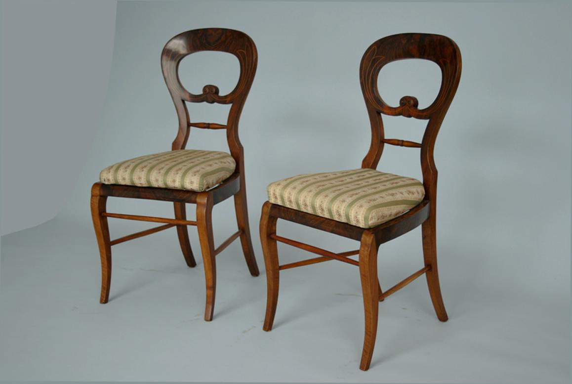 Paire de chaises Biedermeier du 19ème siècle Vienne, vers 1825. Bon état - En vente à Vienna, AT