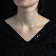 19th Century Fine Pearl Diamonds 18 Karat Yellow Gold Pin Brooch