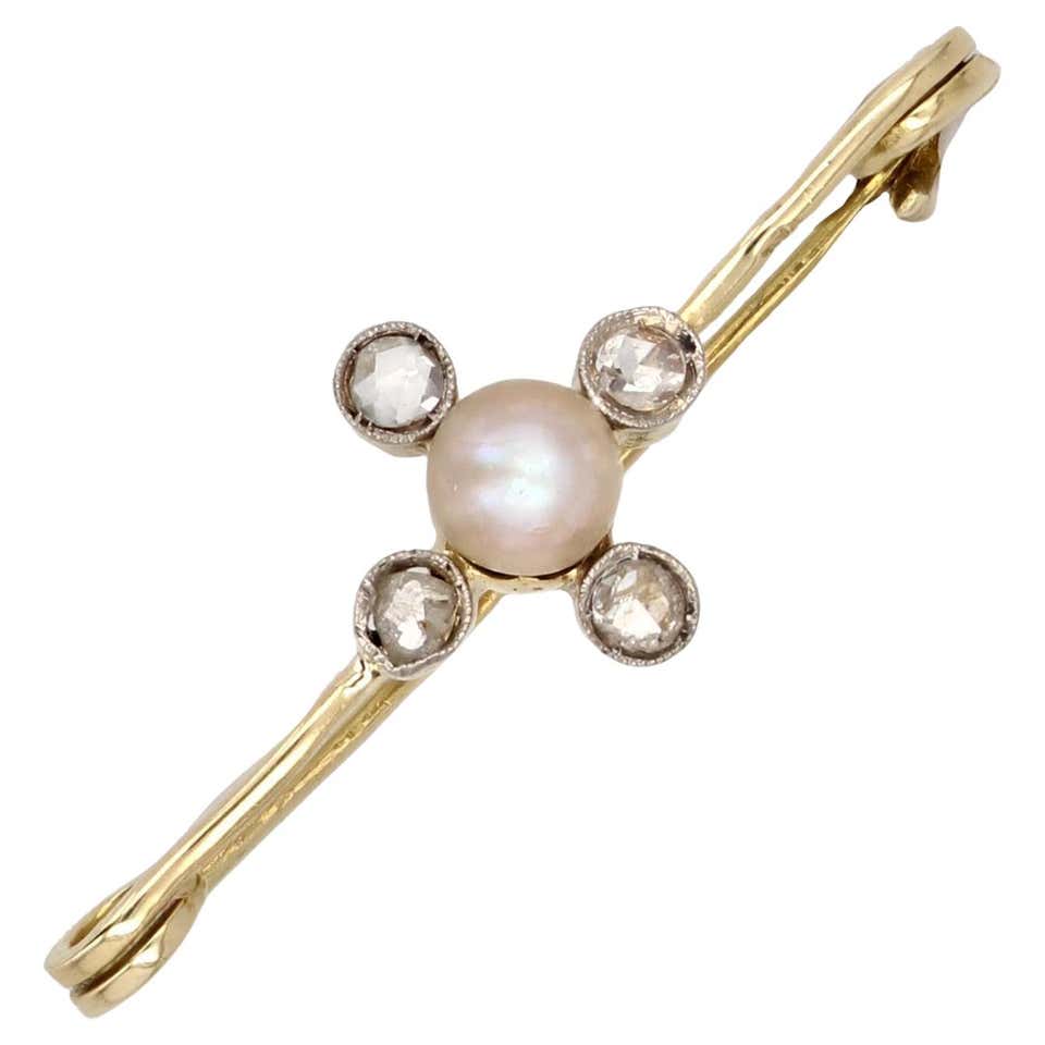 19th Century French Diamond Swiss Movement Watch and Brooch Pin For ...