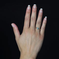 19th Century Fine Pearl Turquoise Beads 18 Karat Rose Gold Ring