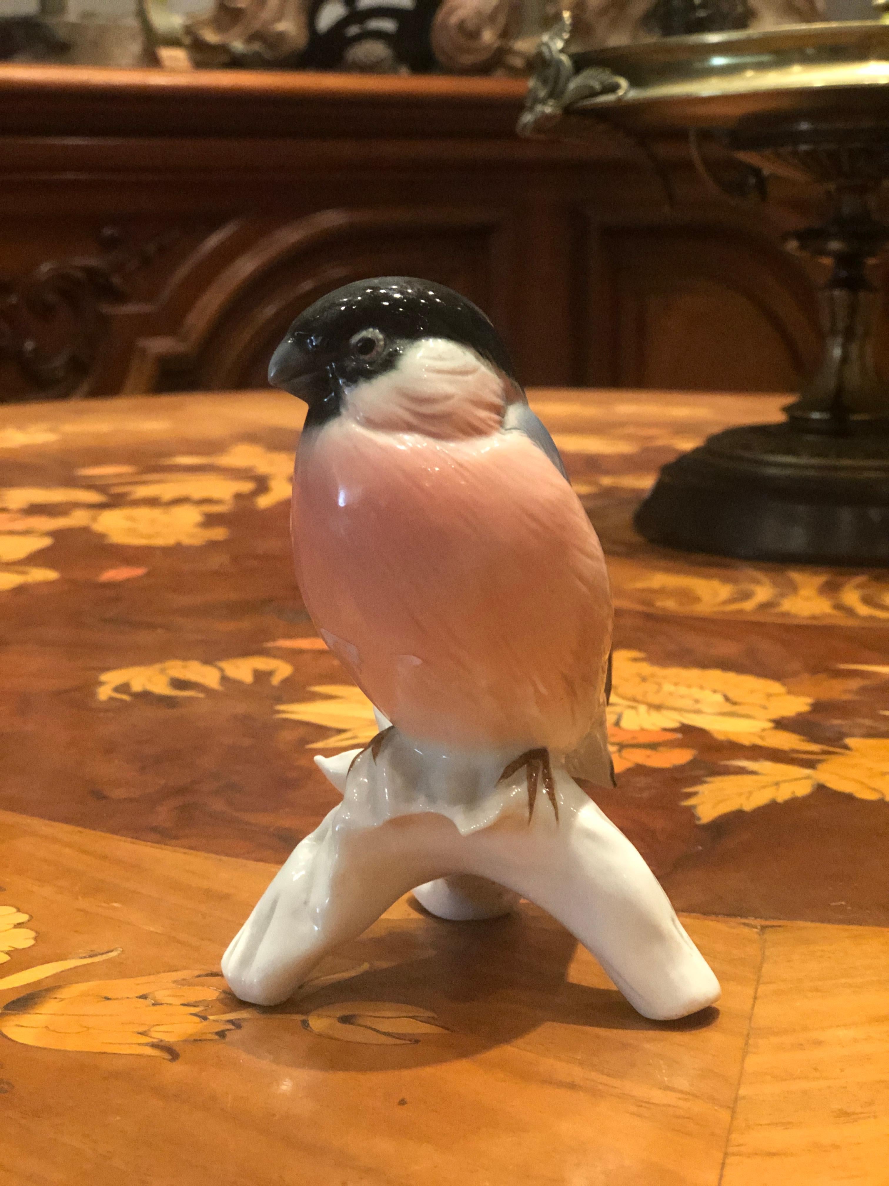 Hand-painted bird figure in beautiful bright colors. Unfortunately the end of the tale is missing. It is handmade by Ens Germany. Ens porcelain is one of the most oldest manufactories for porcelain in Germany. Founded end of the 18th century in