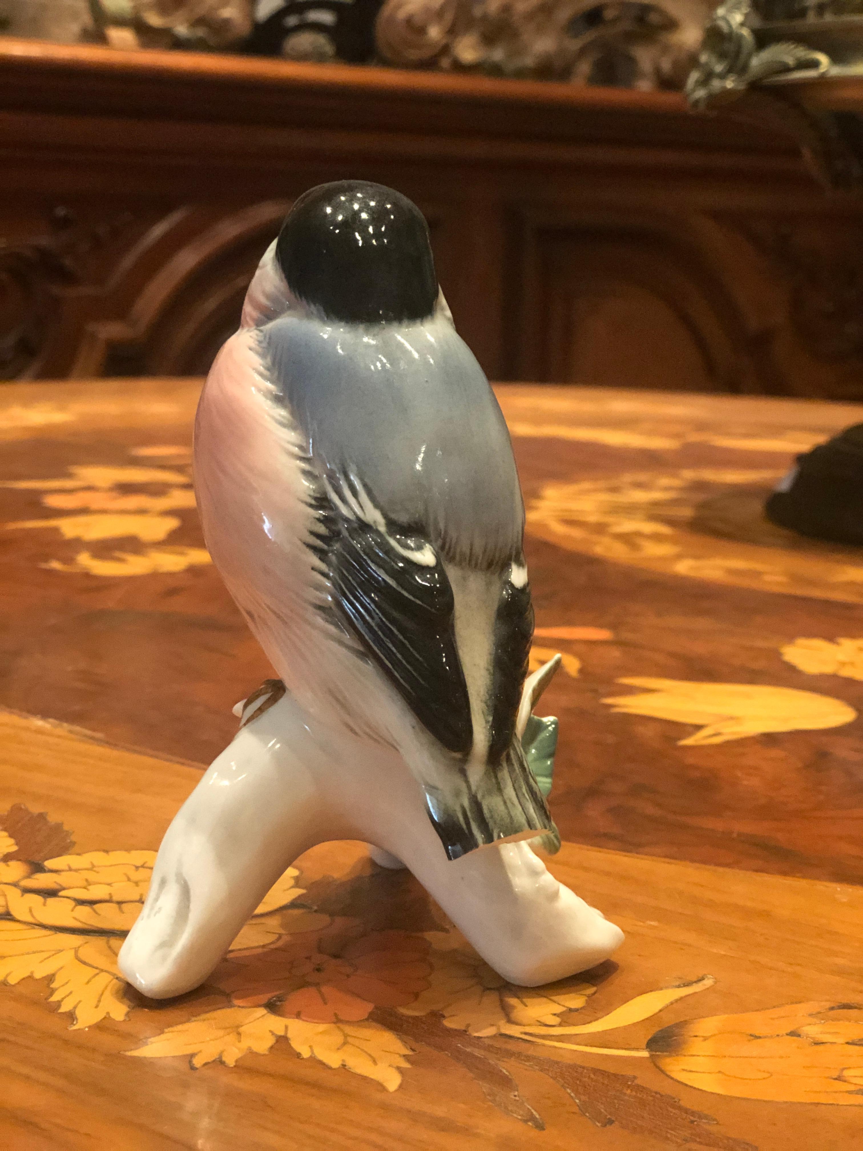 19th Century Fine Porcelain Bird Figure in Bright Colours by ENS Germany In Fair Condition In Sofia, BG