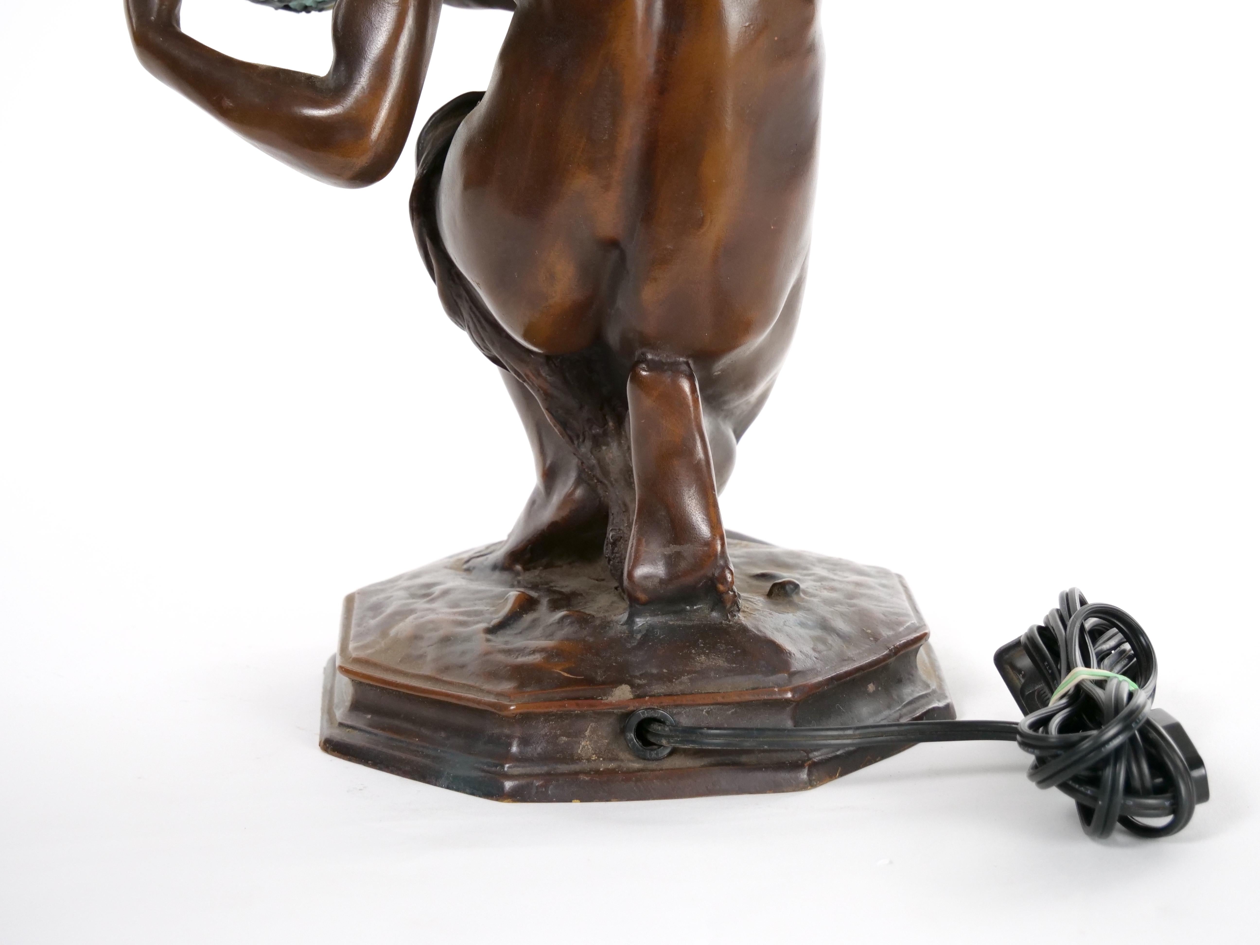 19th Century Fine Quality Bronze Figural Lamp For Sale 5