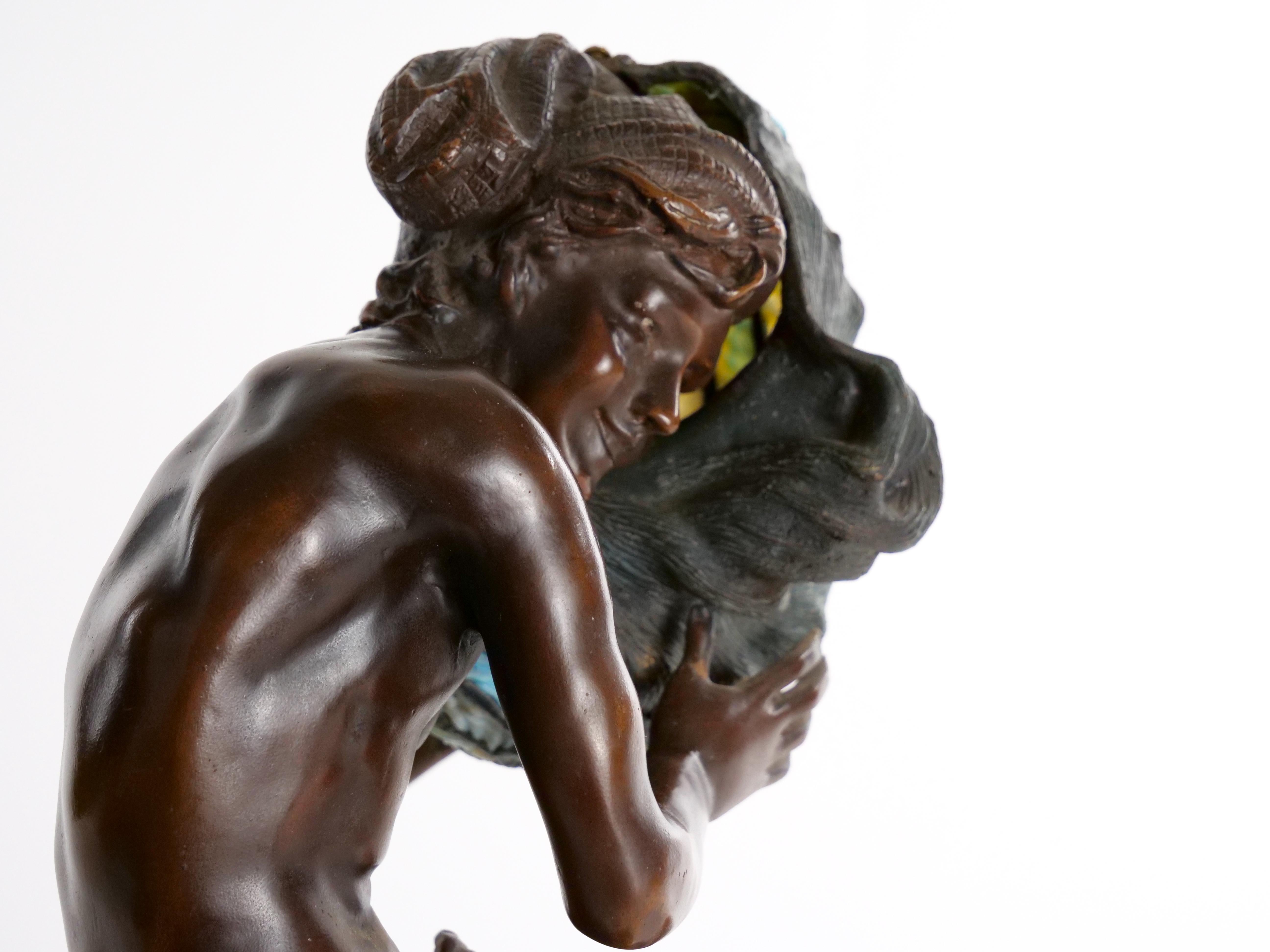 Lampe figurative en bronze de qualité supérieure du XIXe siècle en vente 5
