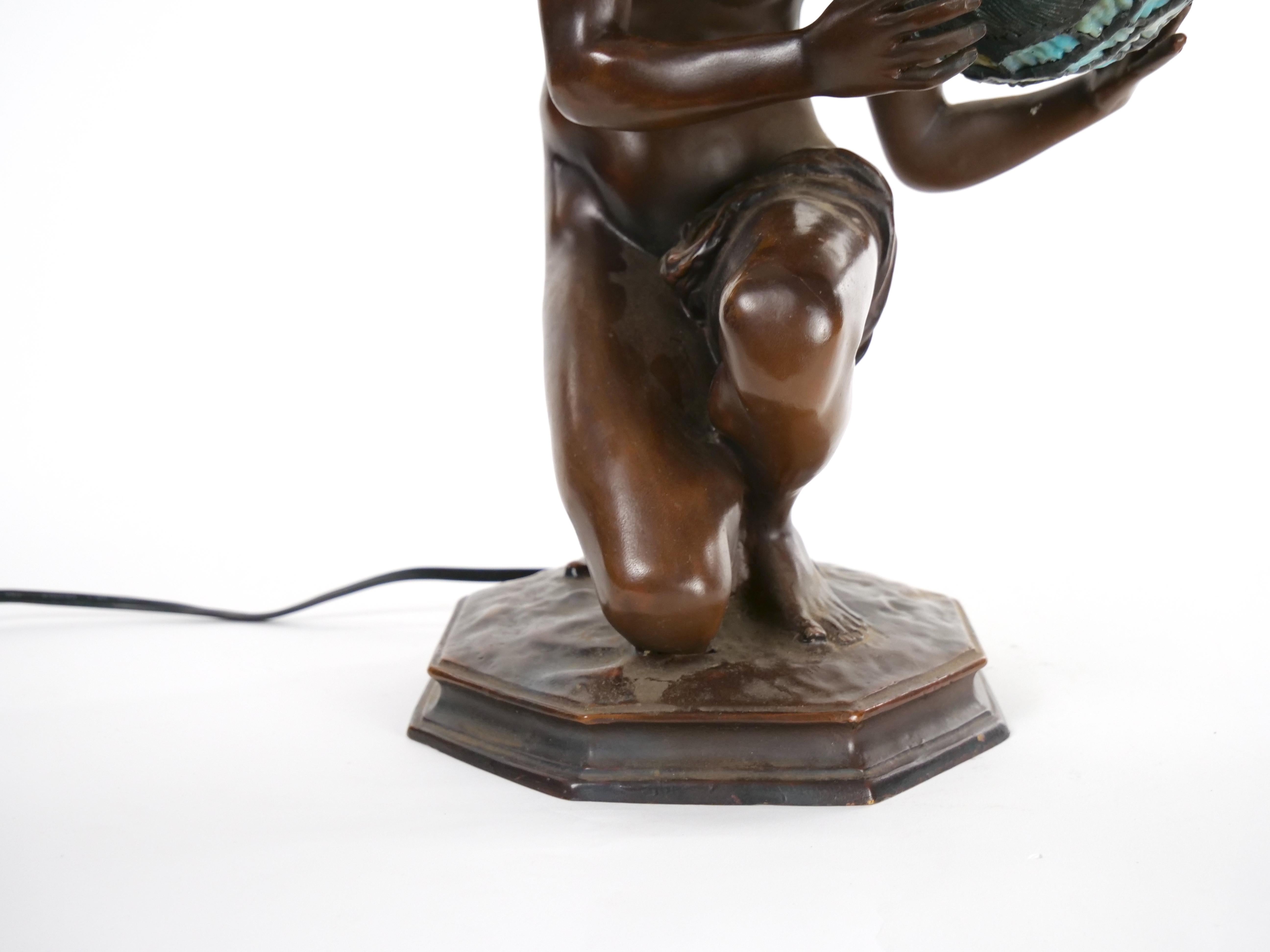19th Century Fine Quality Bronze Figural Lamp For Sale 9