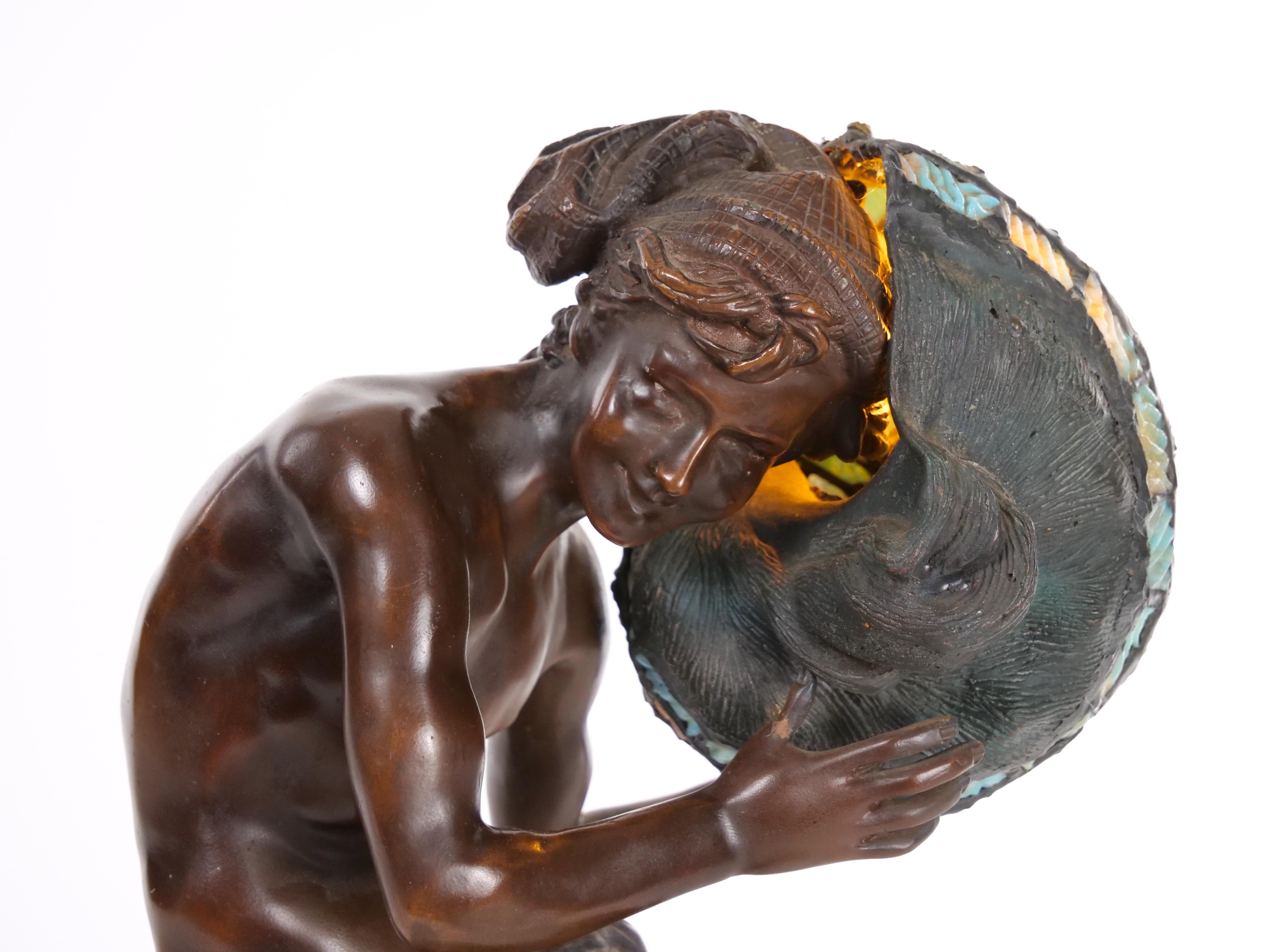 Lampe figurative en bronze de qualité supérieure du XIXe siècle en vente 9