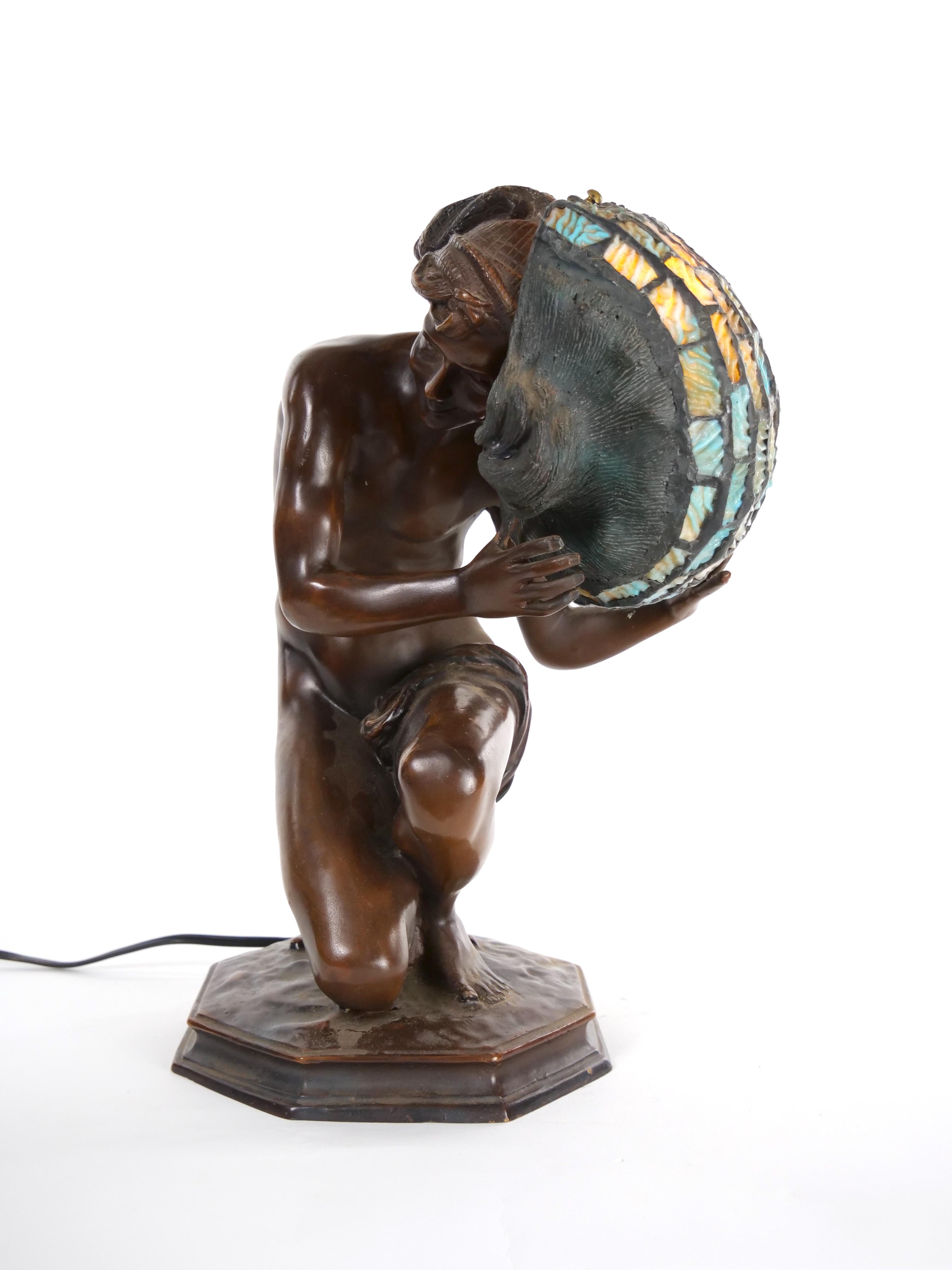 19th Century Fine Quality Bronze Figural Lamp For Sale 11