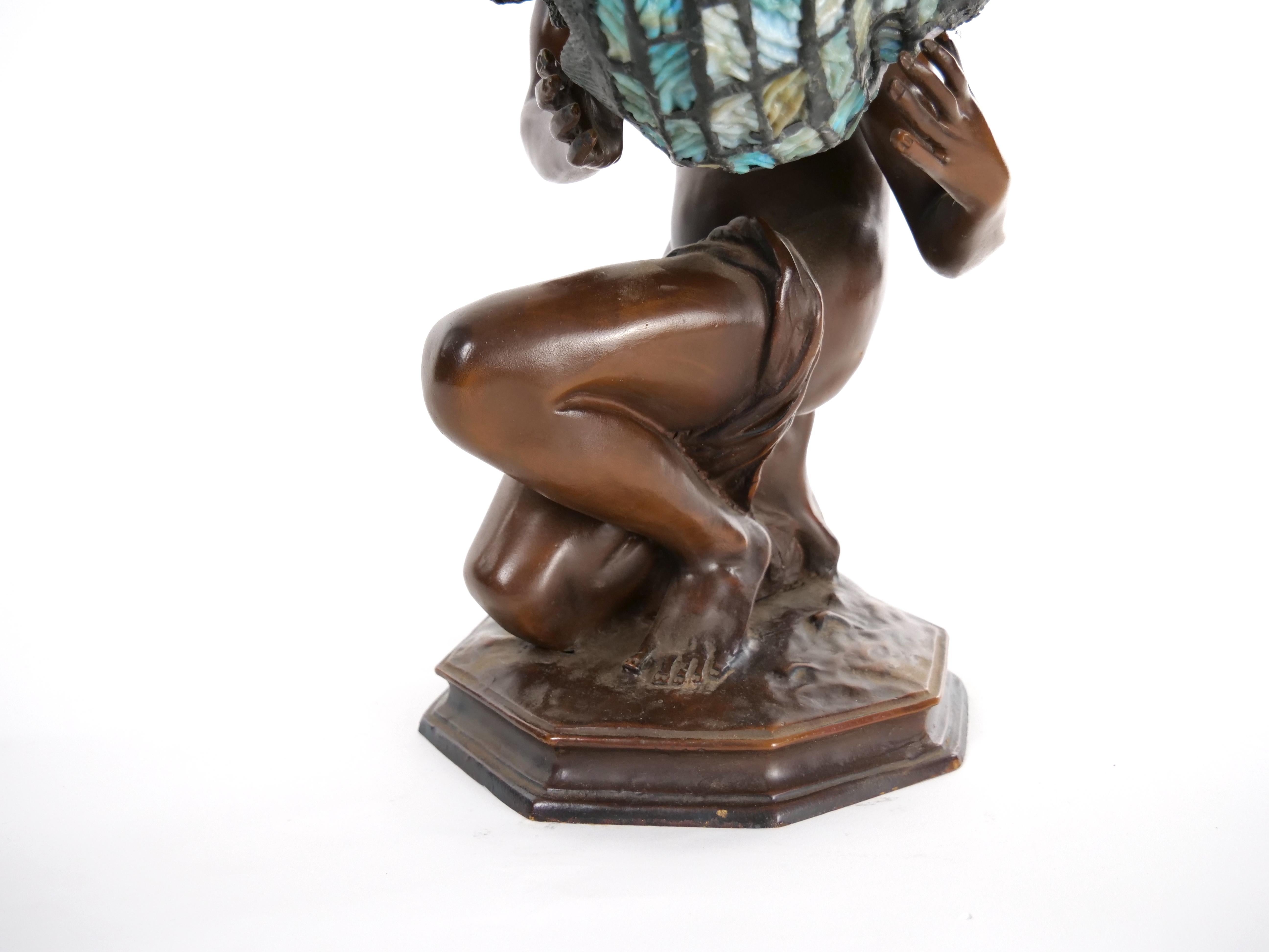 19th Century Fine Quality Bronze Figural Lamp For Sale 3
