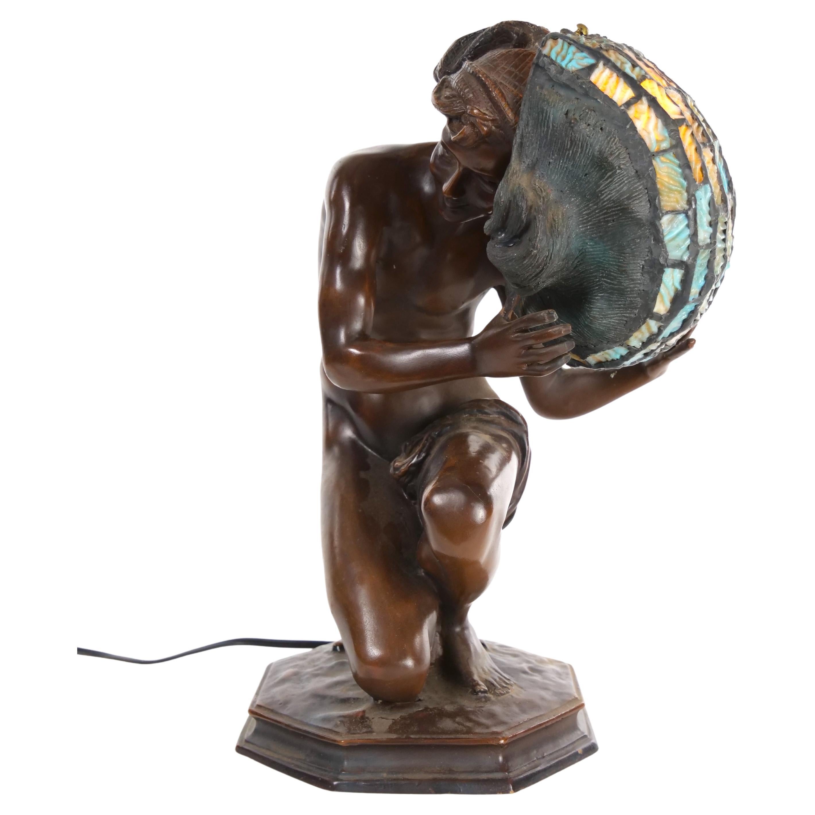 19th Century Fine Quality Bronze Figural Lamp For Sale